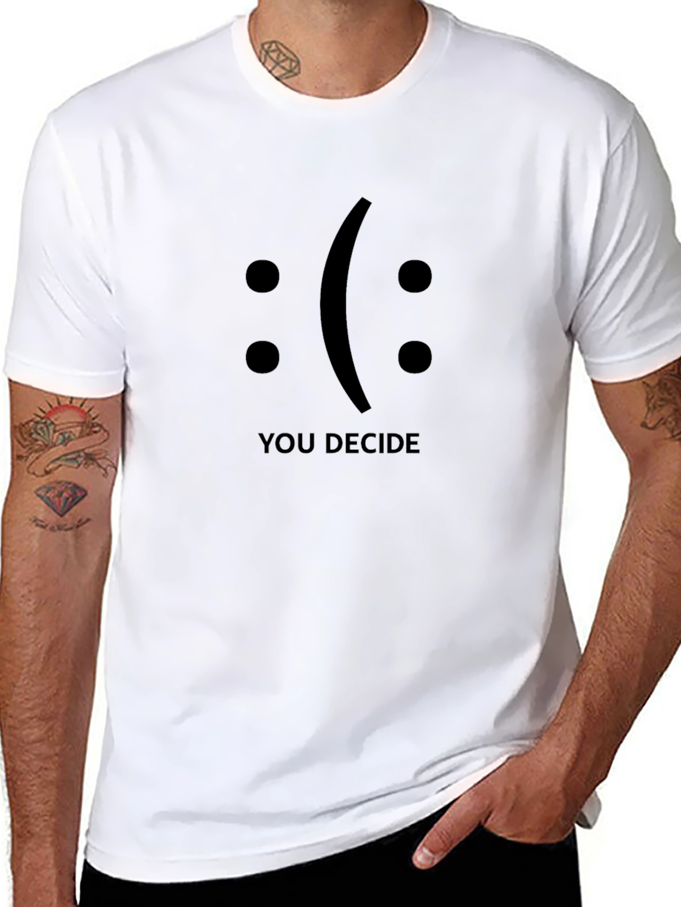 Black You Decide T-Shirt: Happy or Sad? view 8