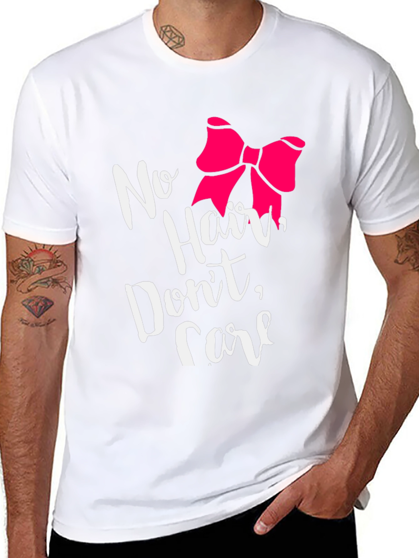 Black No Hair Don't Care T-Shirt view 8