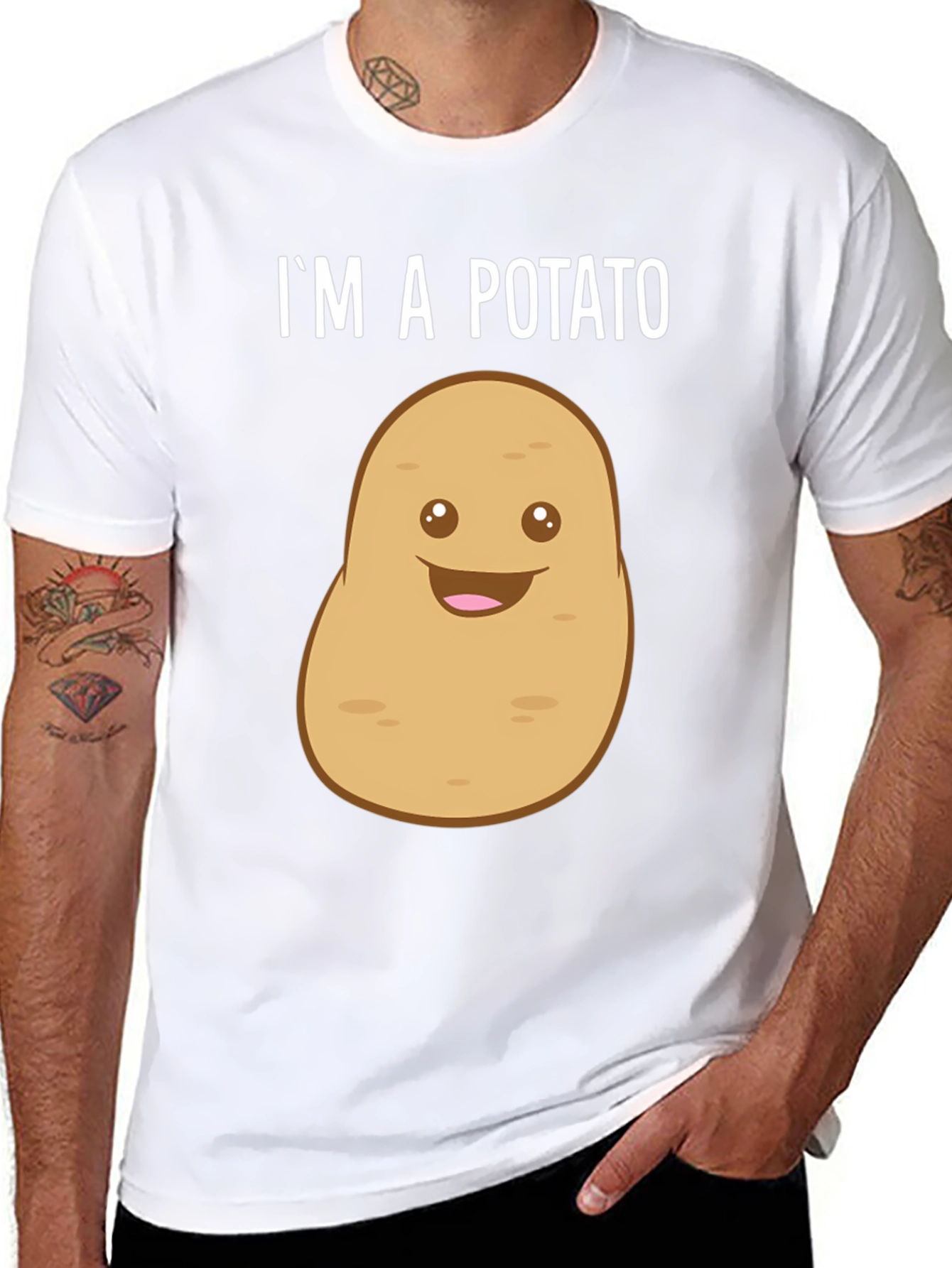 Black Funny Potato T-Shirt - "I'm A Potato" Graphic Tee view 8