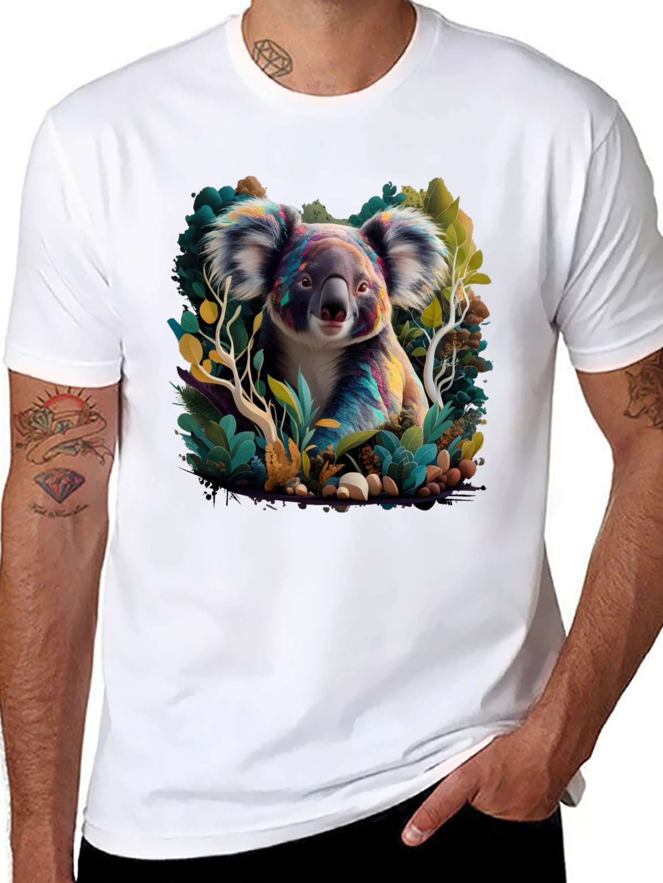 Black Koala Art Graphic Tee - Black view 8