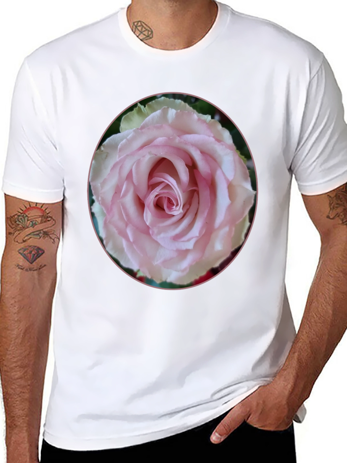 Black Rose Graphic Tee - Black, Stylish Floral Design view 8