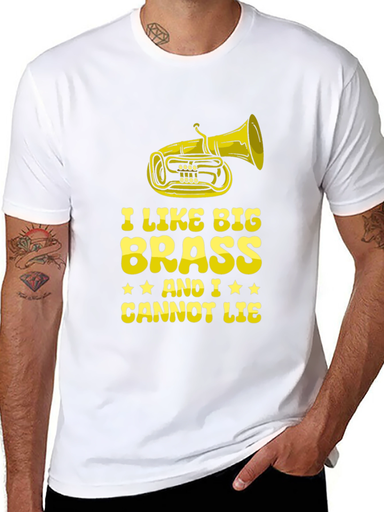 Black I Like Big Brass T-Shirt - Funny Musician Tee view 8