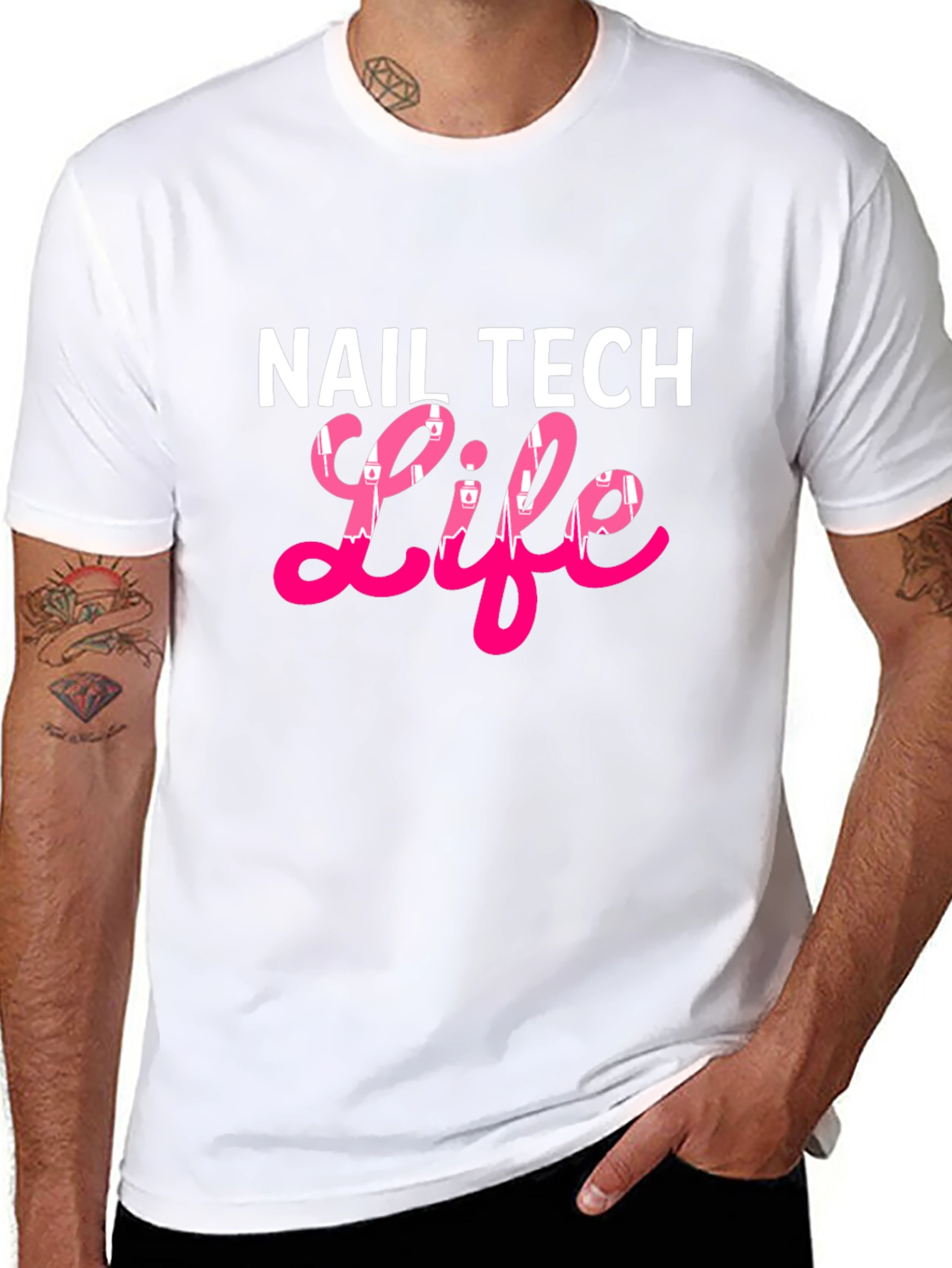 Black Nail Tech Life Black T-Shirt view 8