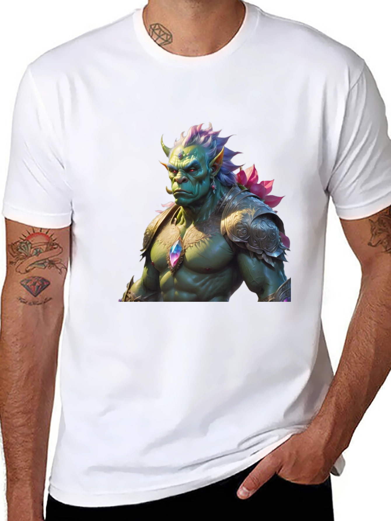 Black Fantasy Creature Graphic Tee - Unique Design view 8