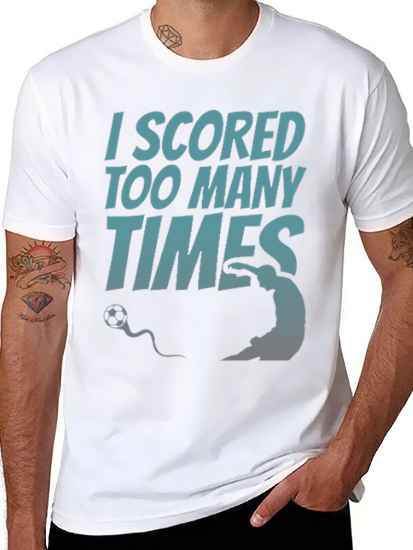 Black I Scored Too Many Times T-Shirt - Soccer Humor Tee view 8