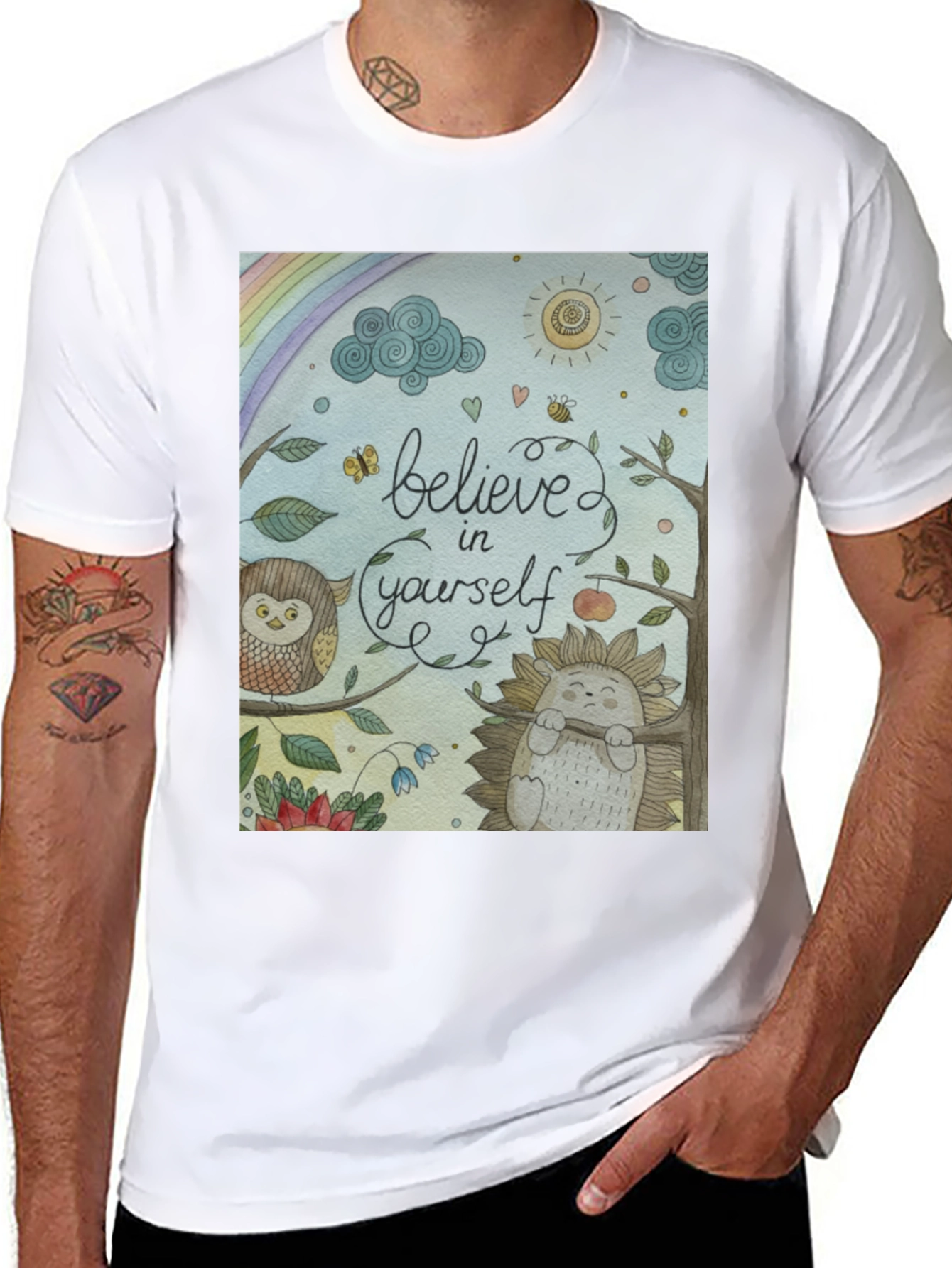 Black Believe in Yourself T-Shirt - Positive Vibes view 8