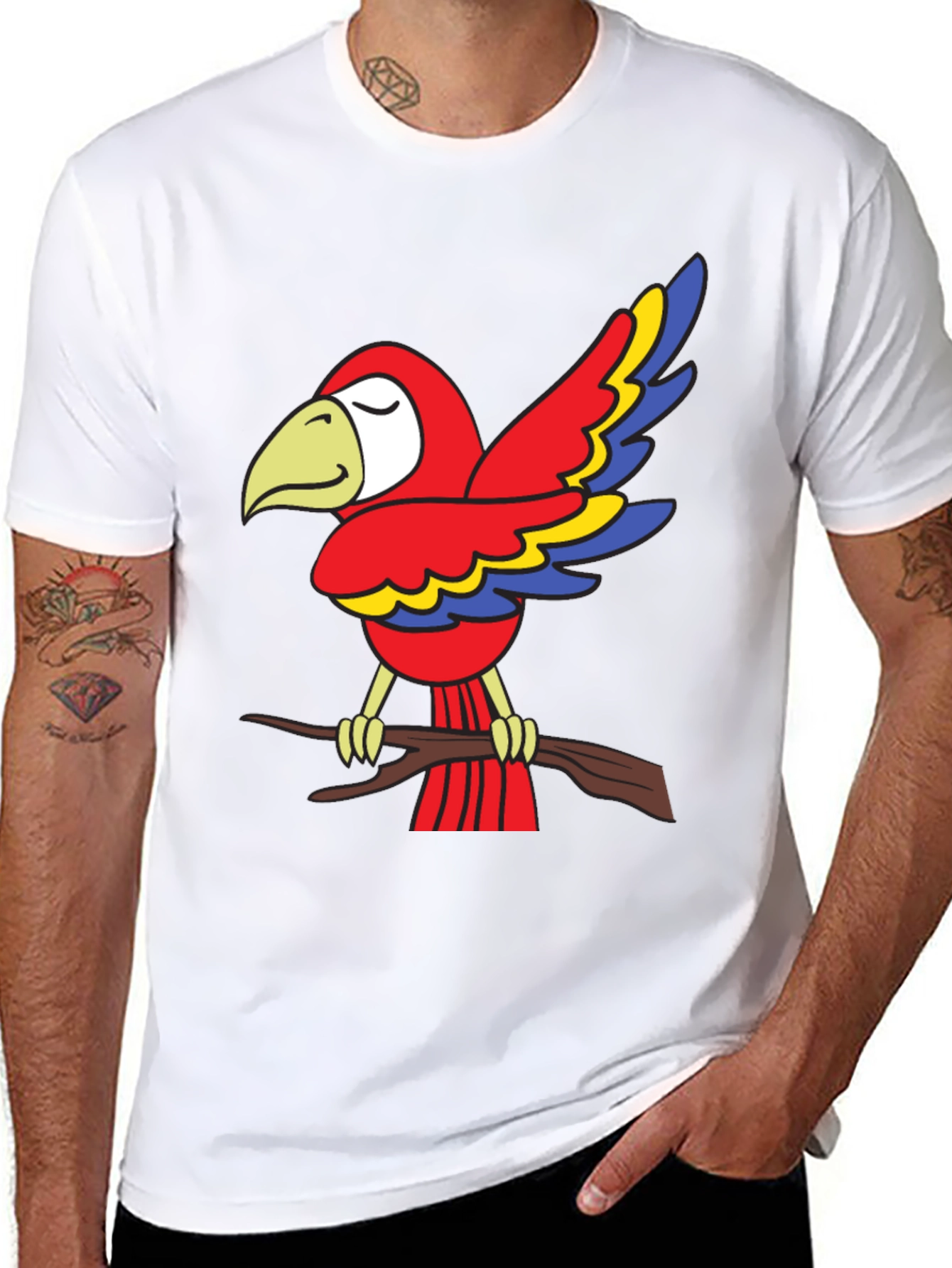 Black Parrot Graphic Tee - Bird Lover's T-Shirt view 8