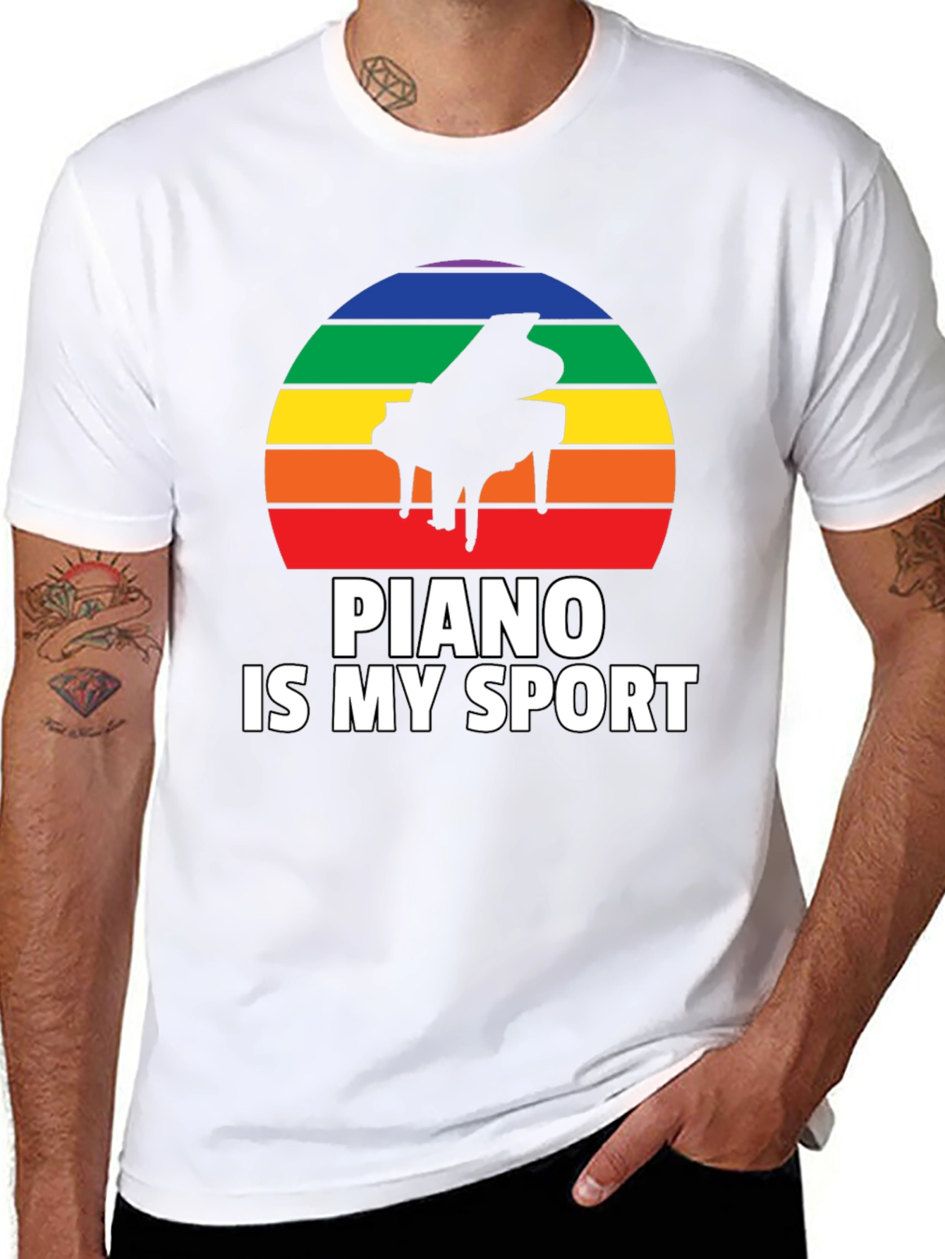 Black Piano Is My Sport Graphic Tee view 8