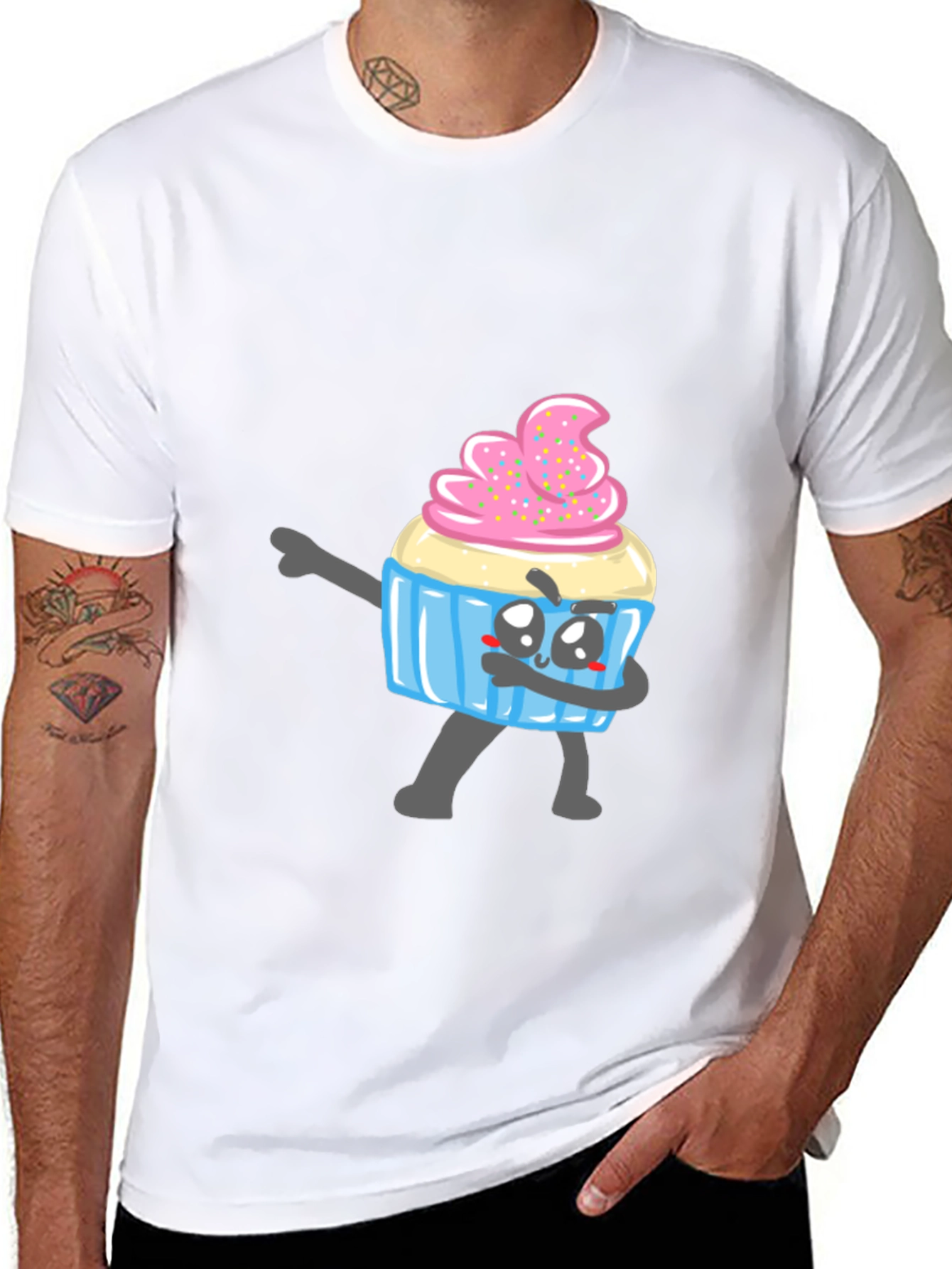 Black Cupcake Dabbing T-Shirt - Novelty Graphic Tee view 8
