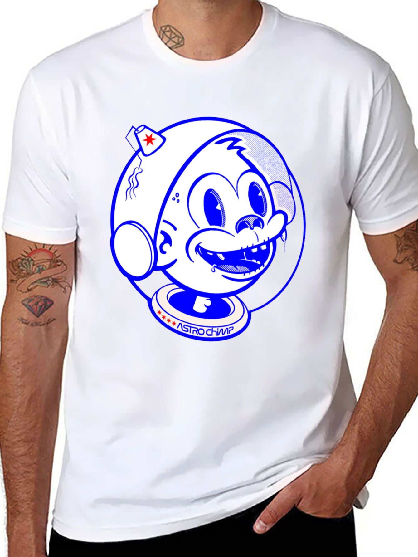 Black Astro Champ Graphic Tee - Black Cotton T-Shirt view 8