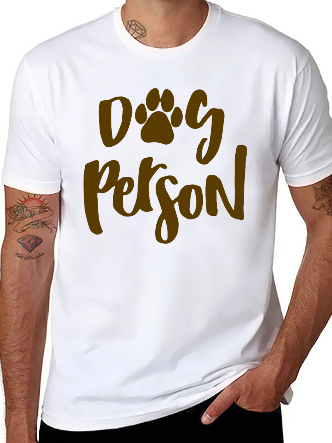 Black Dog Person Graphic Tee -  Unisex Black T-Shirt view 8