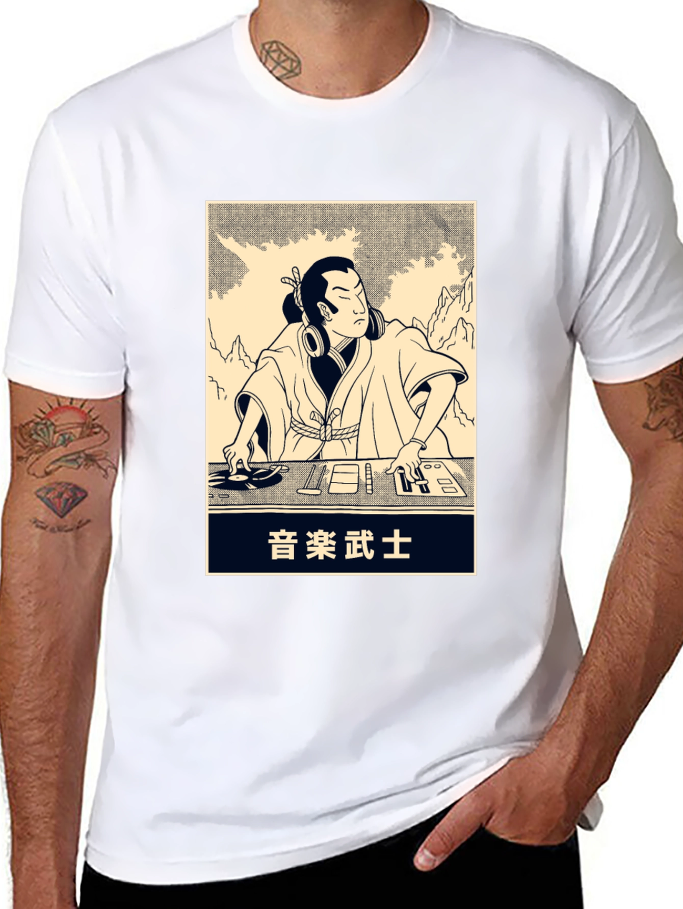 Black DJ Samurai T-Shirt - Black view 8