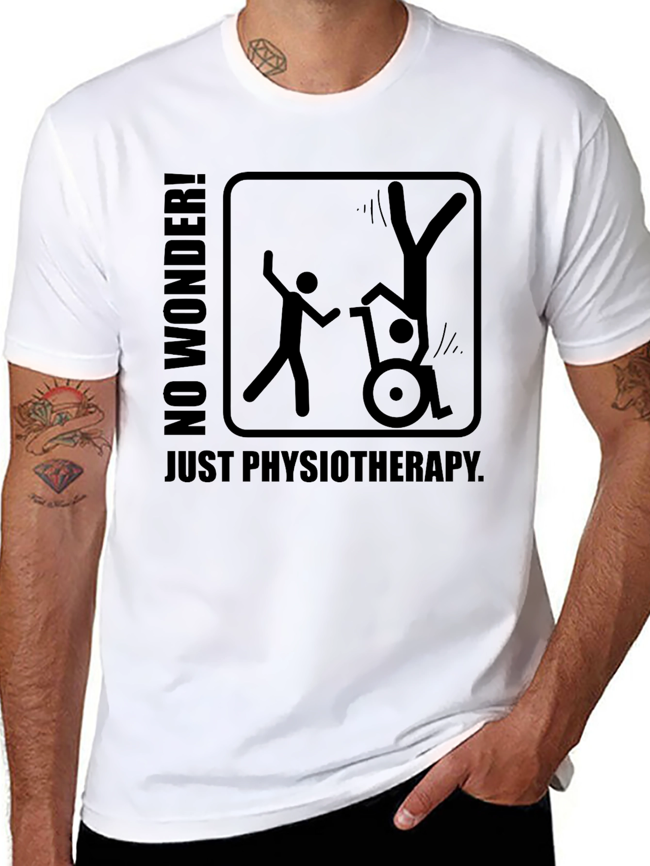 Black Physiotherapy Humor T-Shirt - Funny Graphic Tee view 8