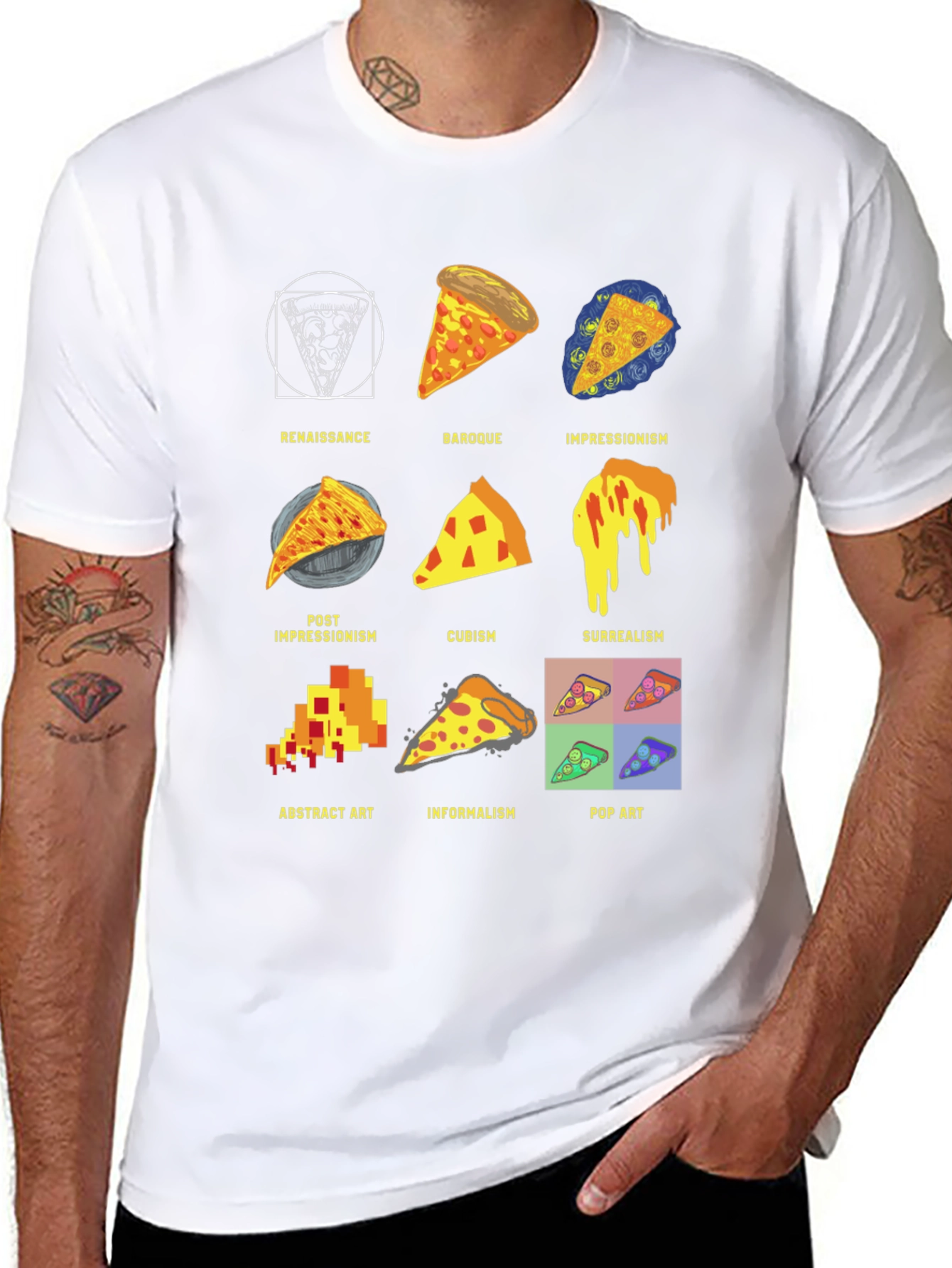 Pizza Art Styles T-Shirt: Renaissance to Pop Art! - 8