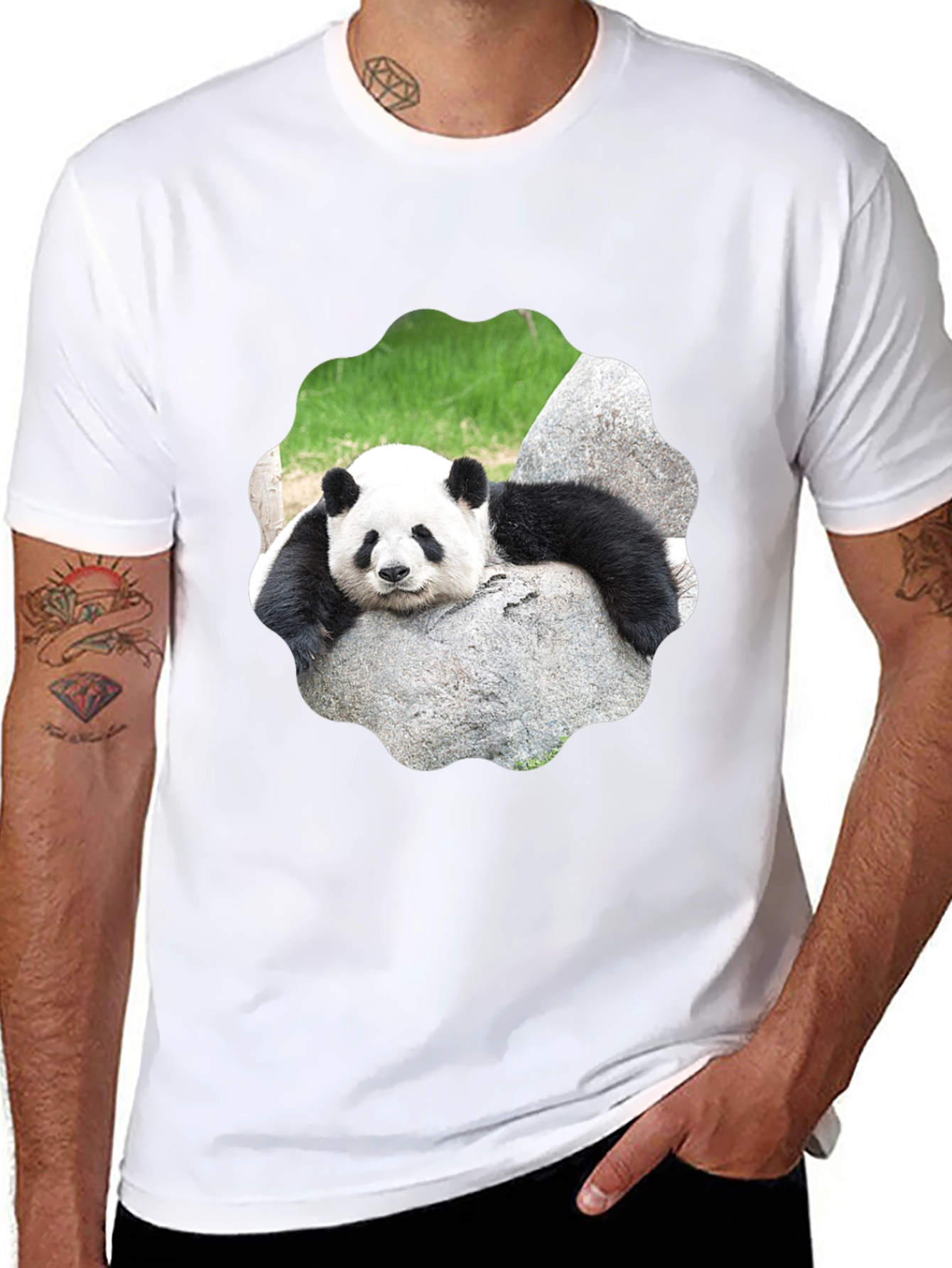 Black Panda Bear Graphic Tee - Cool Animal Lover Shirt view 8
