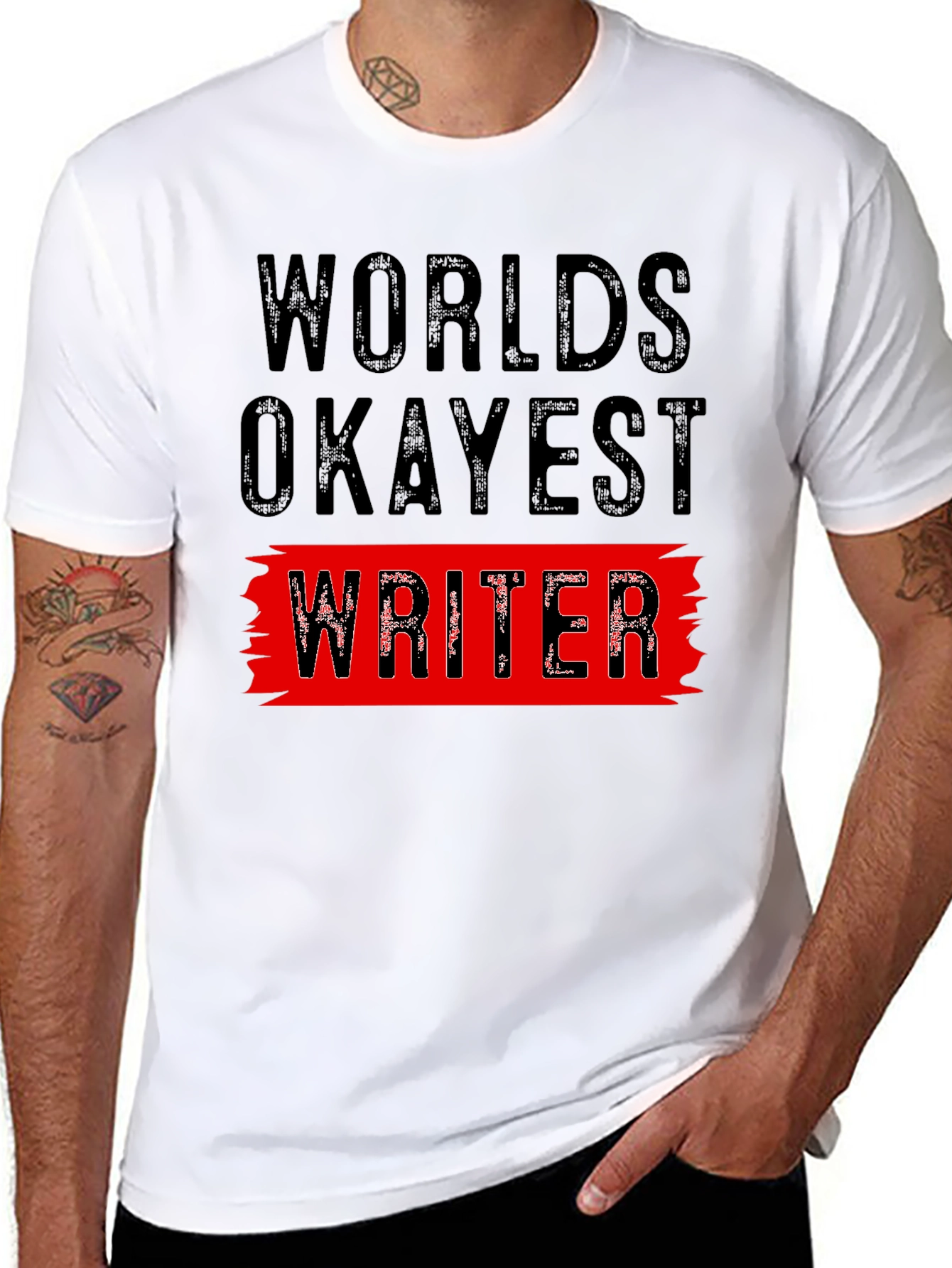 Black World's Okayest Writer Graphic Tee view 8