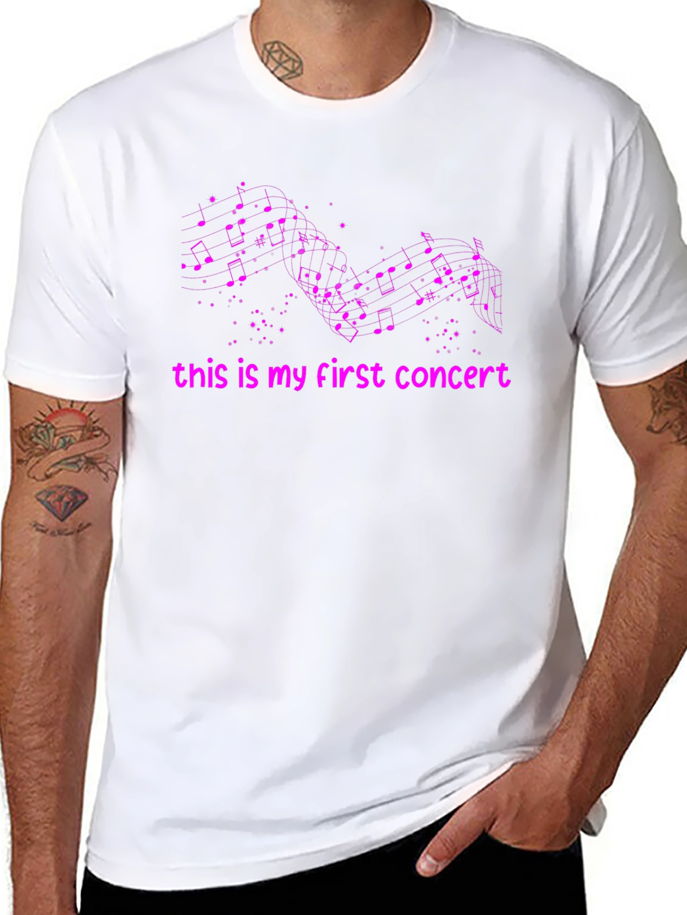 Black First Concert Music Note T-Shirt view 8