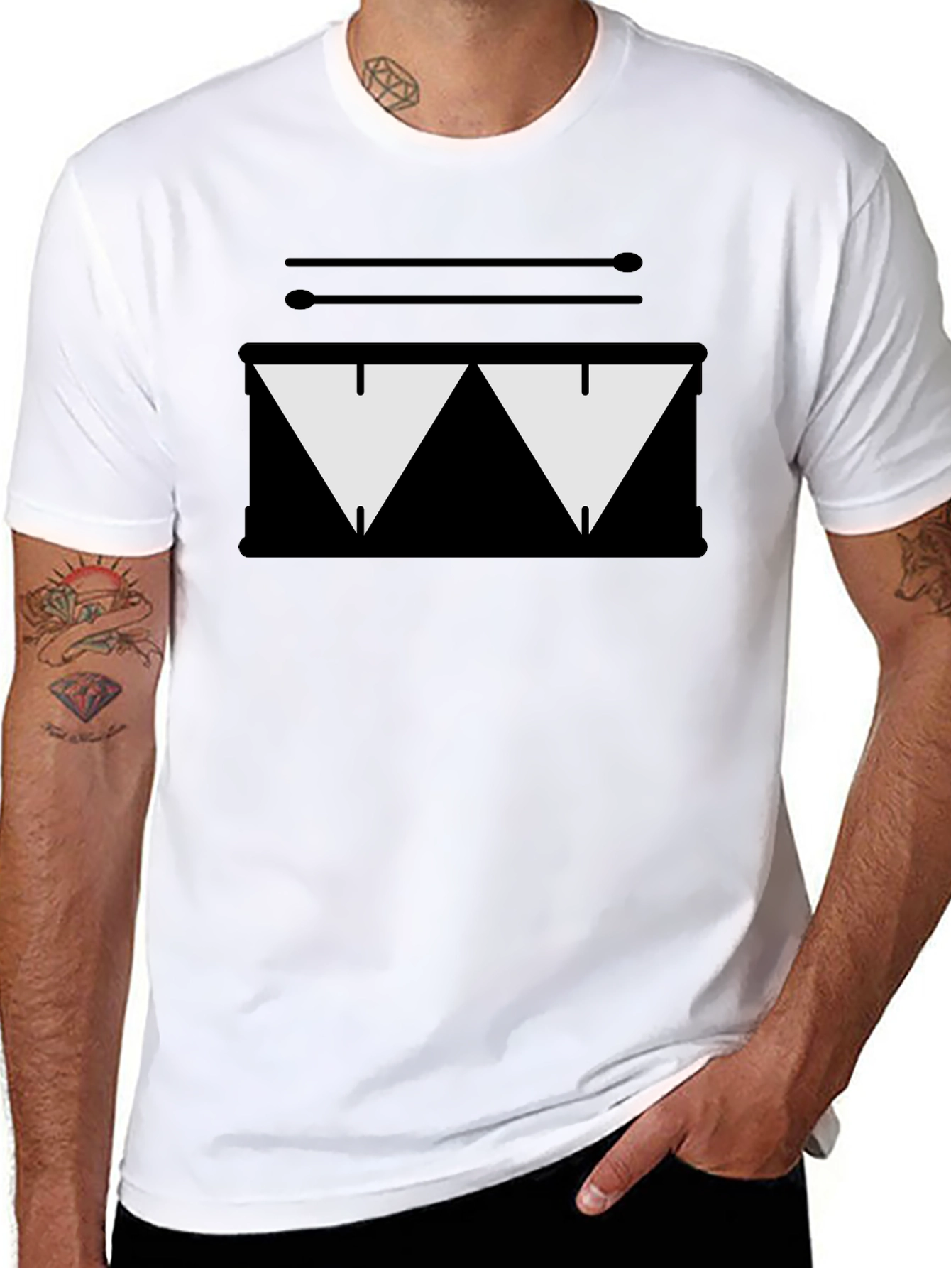 Black Drum Kit Graphic Tee - Black T-Shirt view 8
