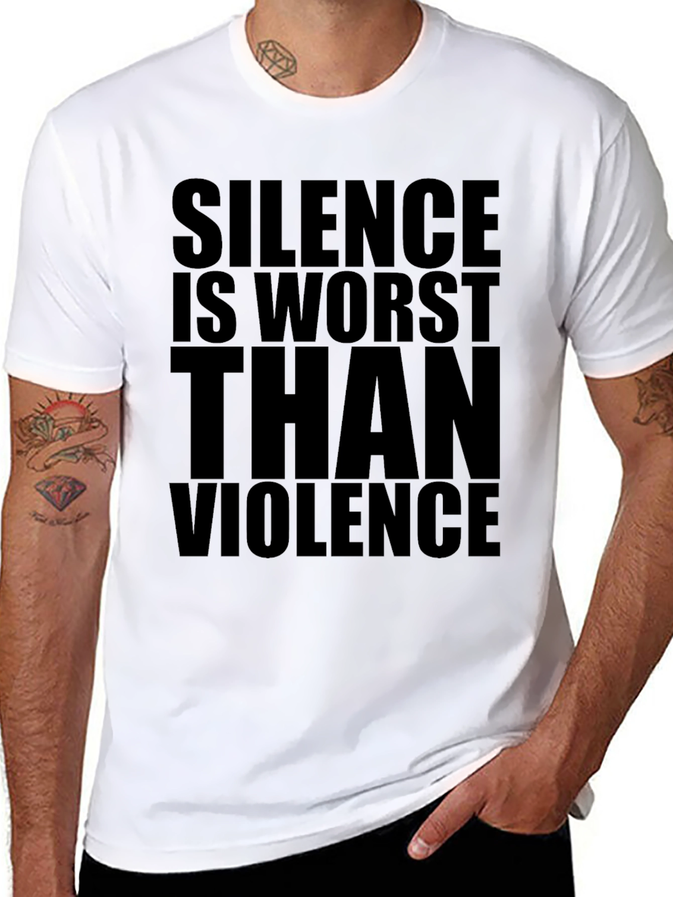 Black Silence Is Worst Than Violence Graphic Tee view 8