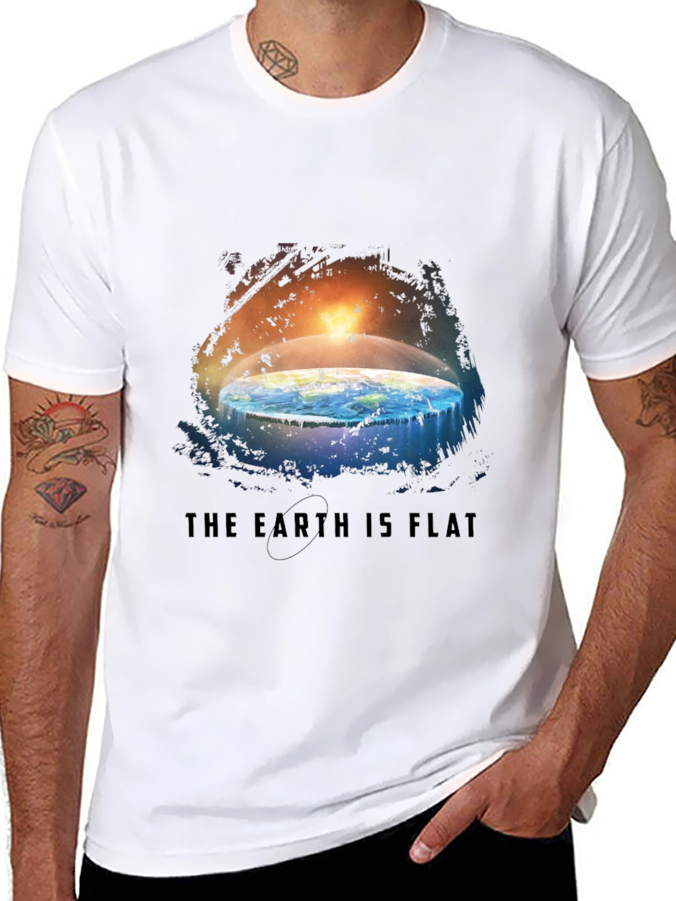 Black Flat Earth Graphic Tee view 8