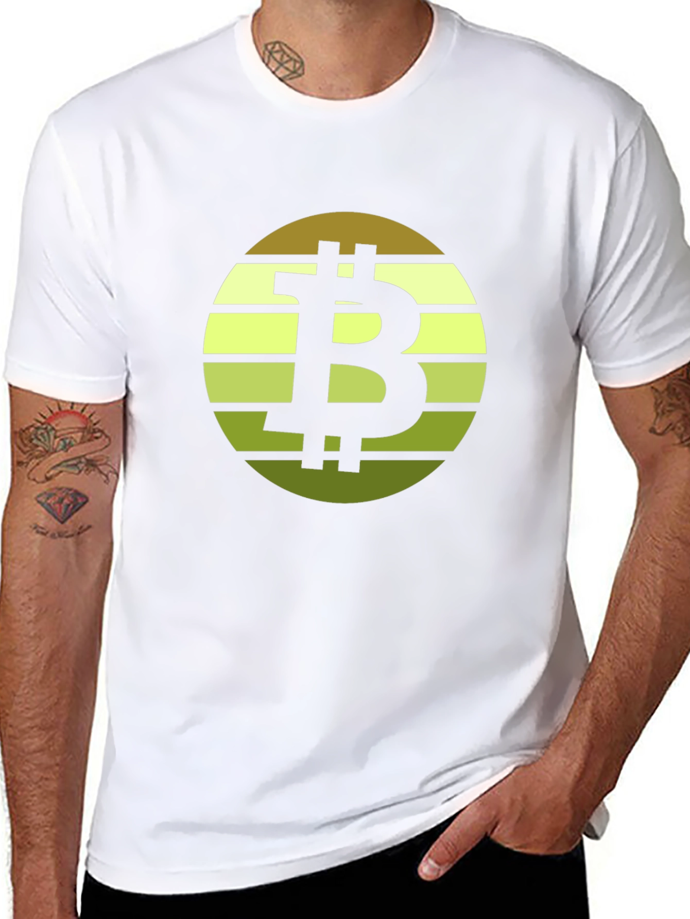 Black Bitcoin Sunset Graphic Tee view 8