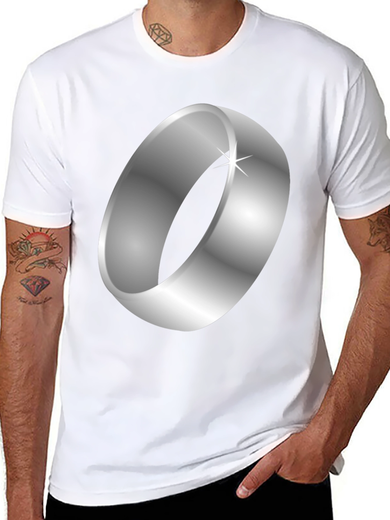 Black Ring Graphic Black T-Shirt view 8