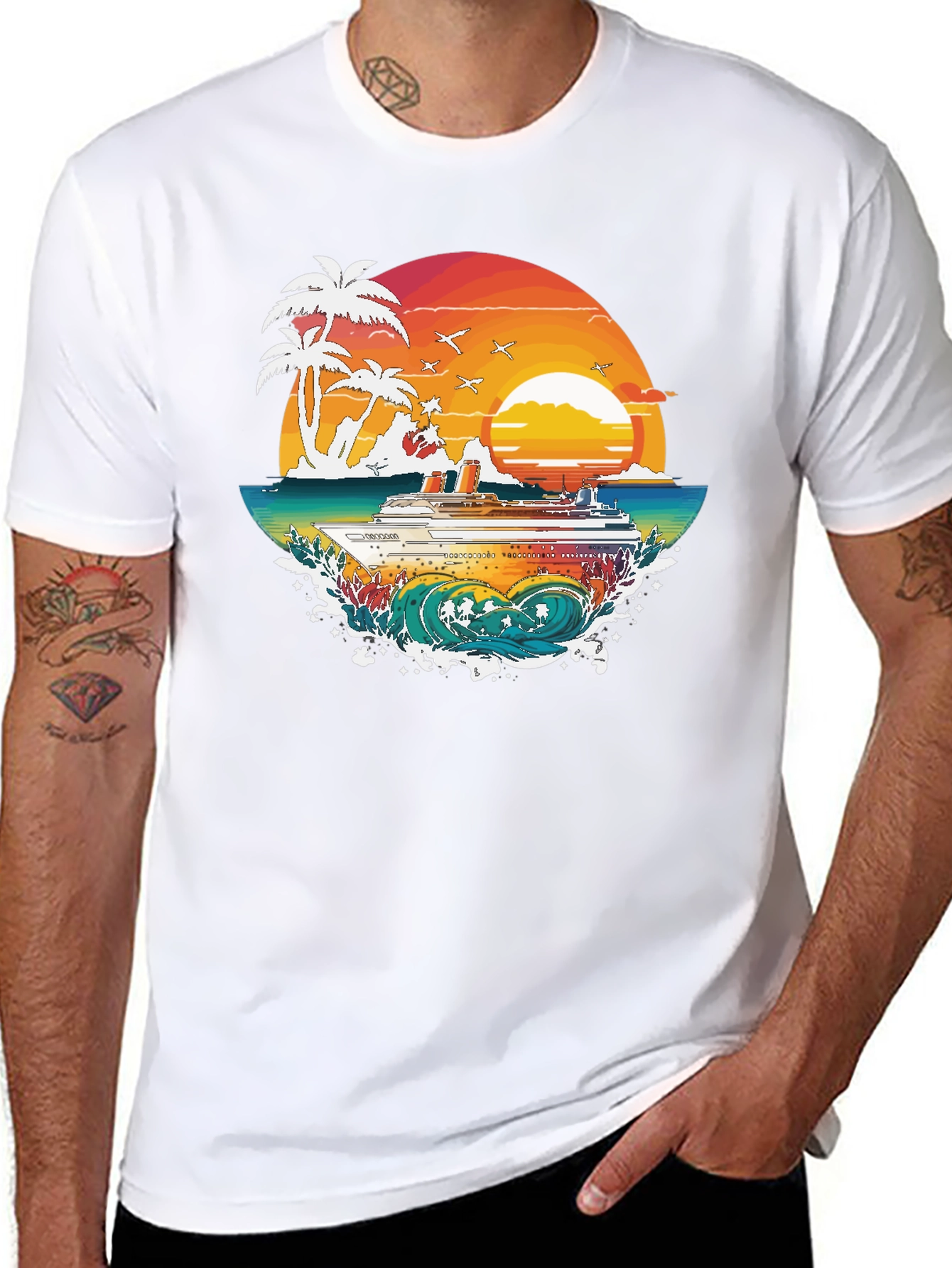 Tropical Cruise Graphic Tee - Island Vibes - 8