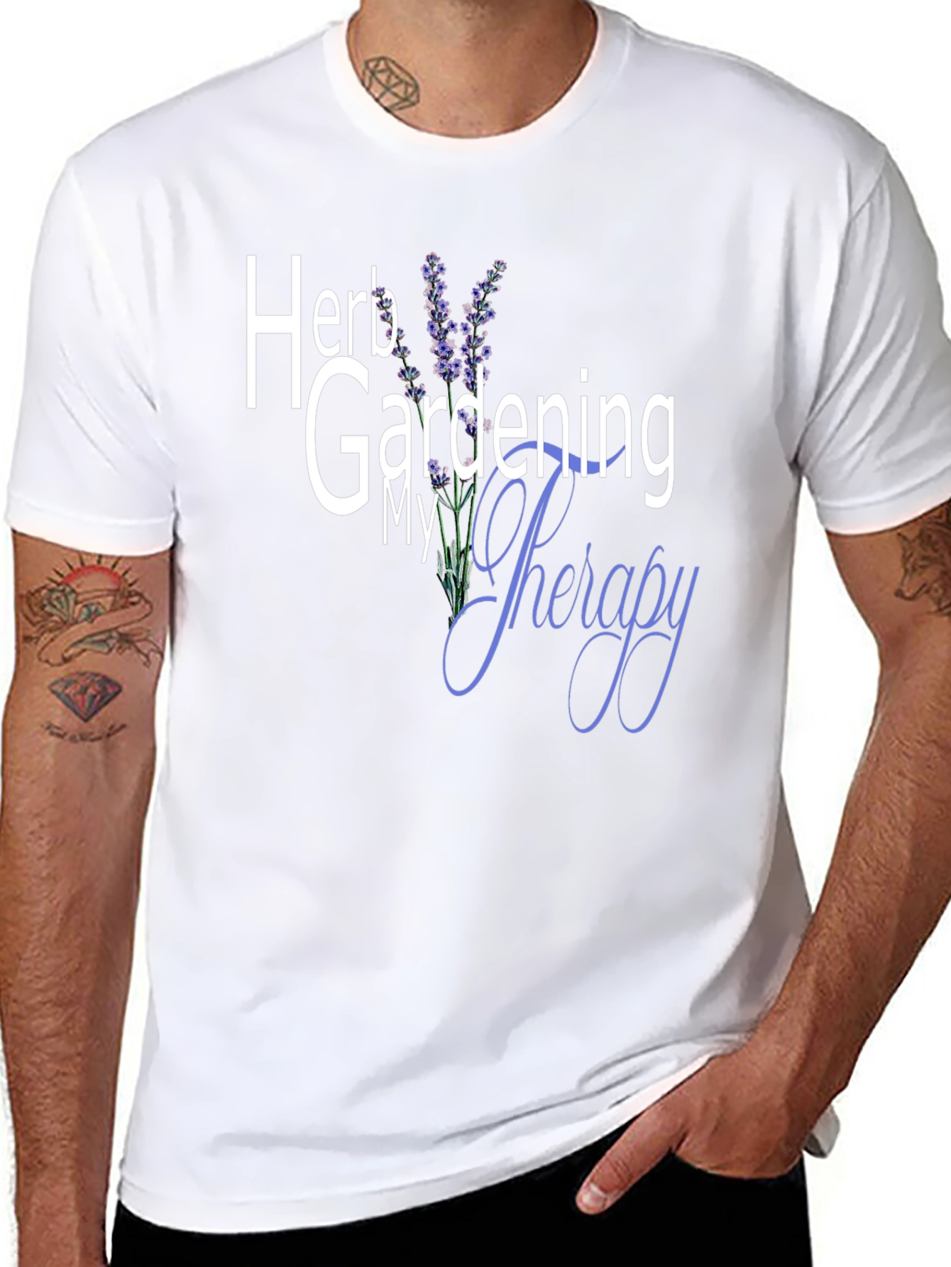 Black Herb Gardening My Therapy Graphic Tee view 8