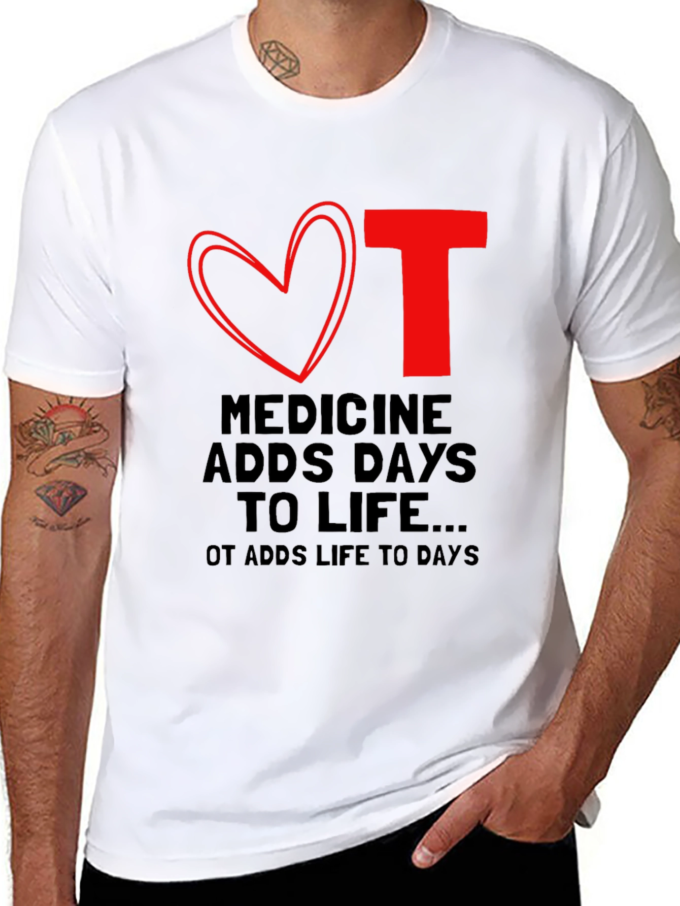 Black Occupational Therapy OT Love Heart T-Shirt view 8