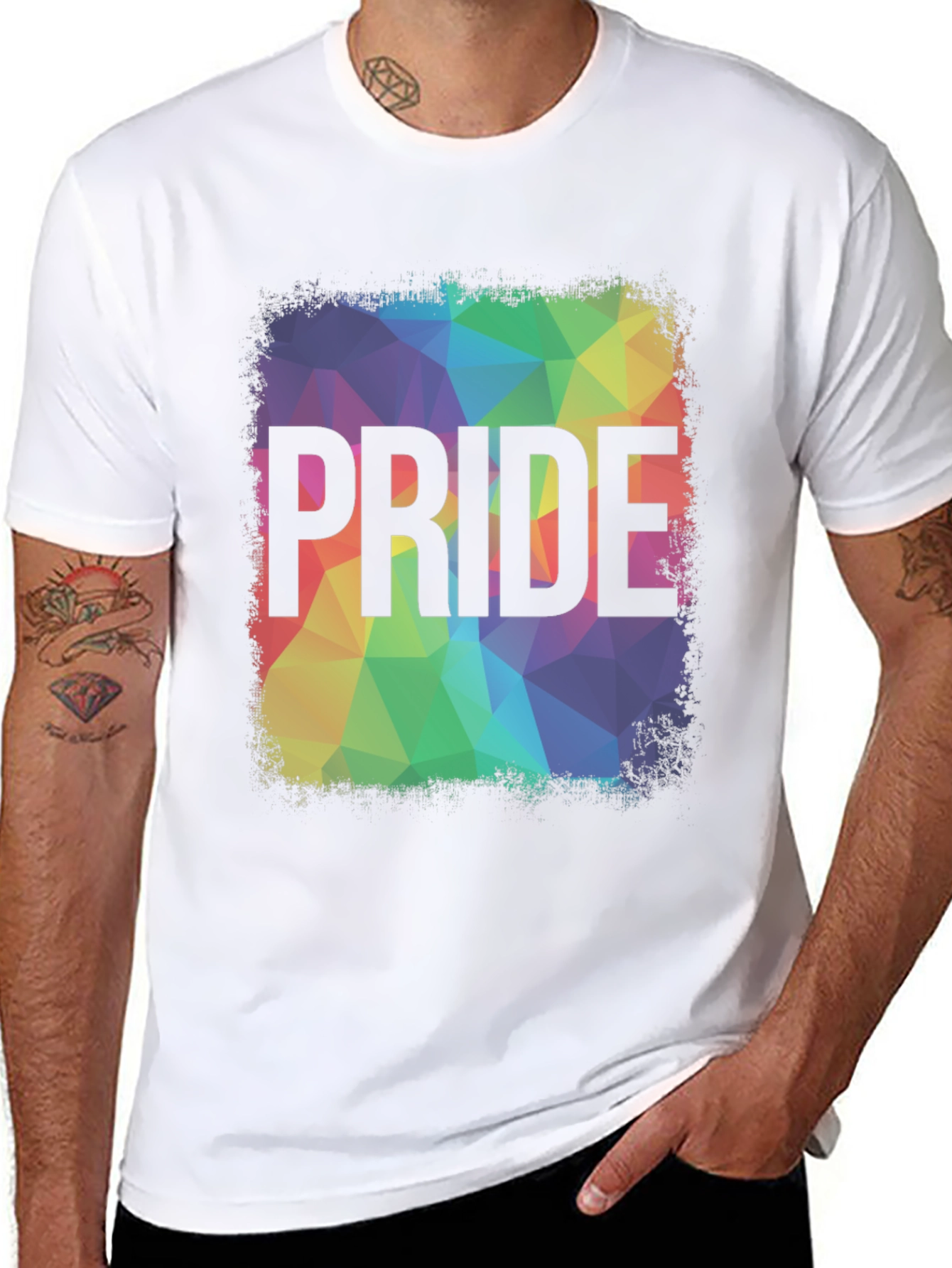 Black Pride Rainbow Graphic Tee - Men's Black T-Shirt view 8