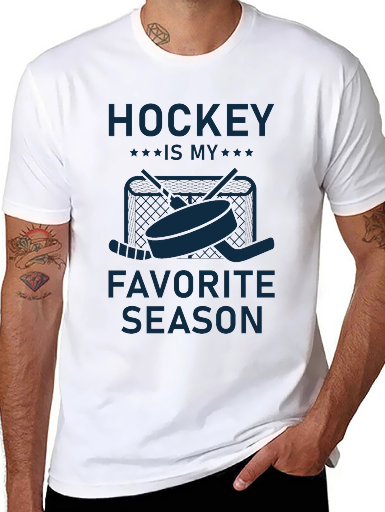 Black Hockey Is My Favorite Season T-Shirt view 8