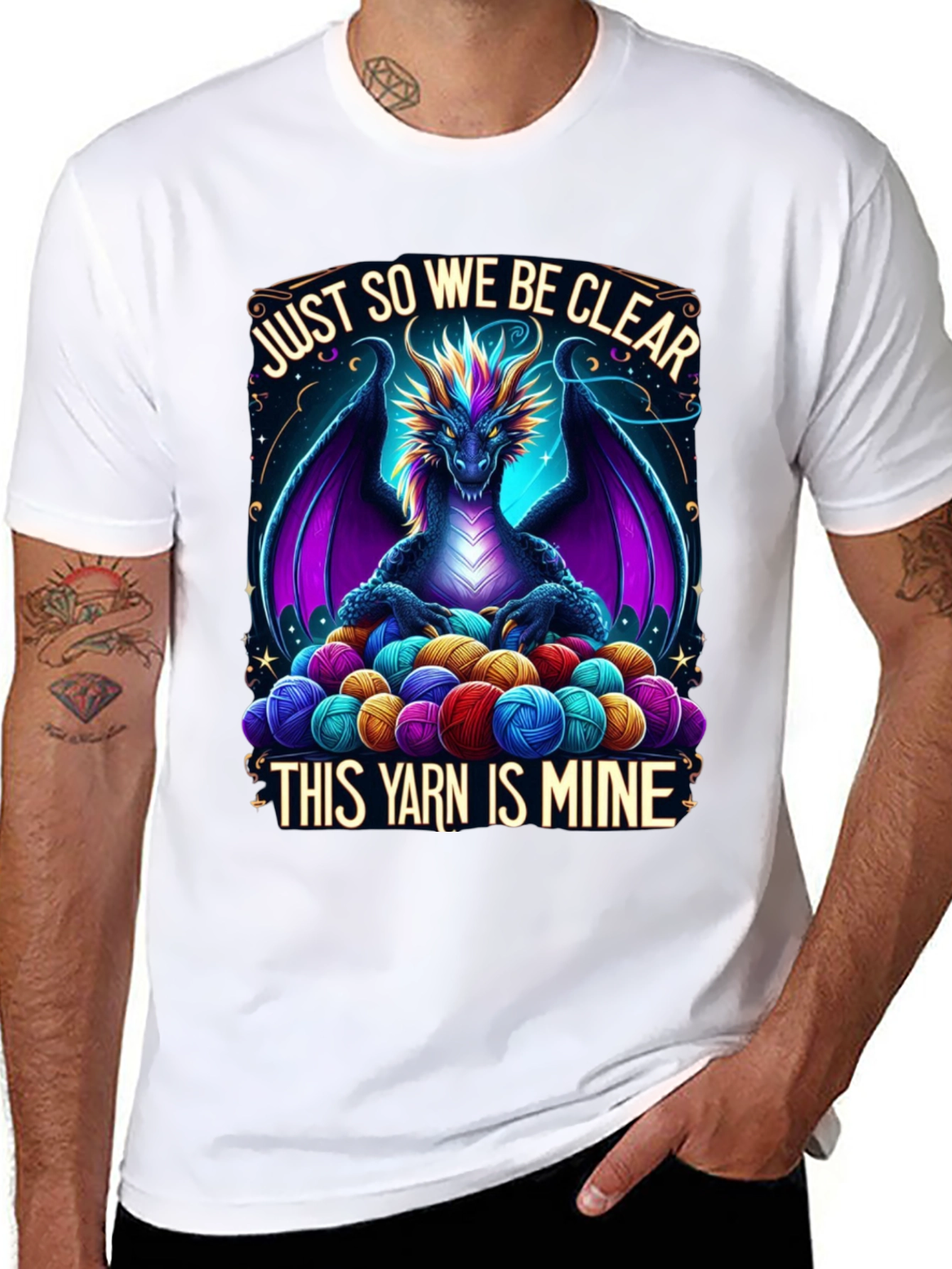 Black Dragon Yarn Lover T-Shirt - "This Yarn is Mine" view 8