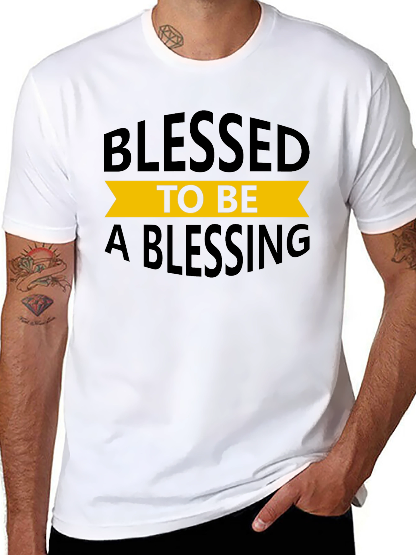 Black Blessed to Be a Blessing Black T-Shirt view 8