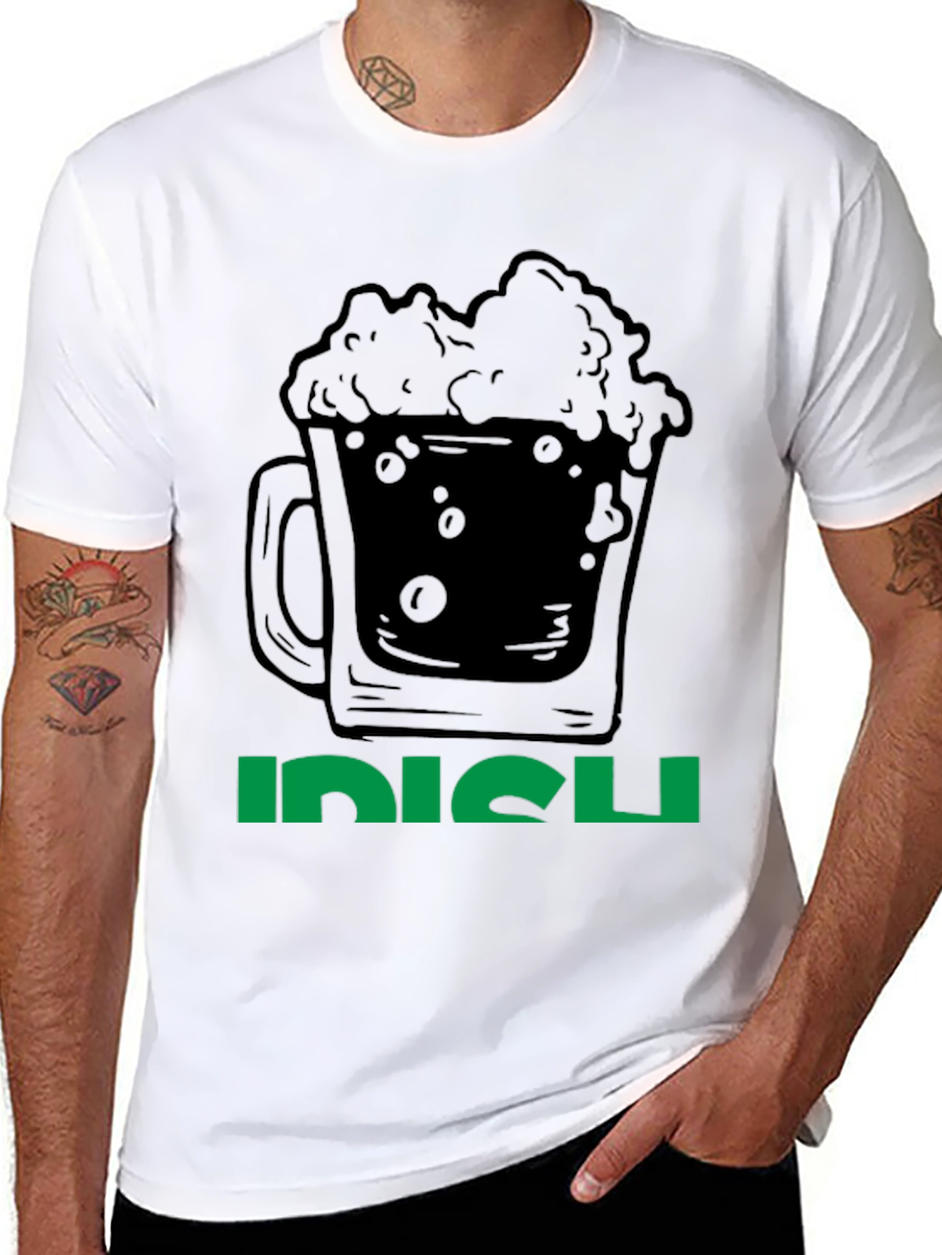 Black Irish Beer Mug Graphic Tee - St. Patrick's Day T-Shirt view 8
