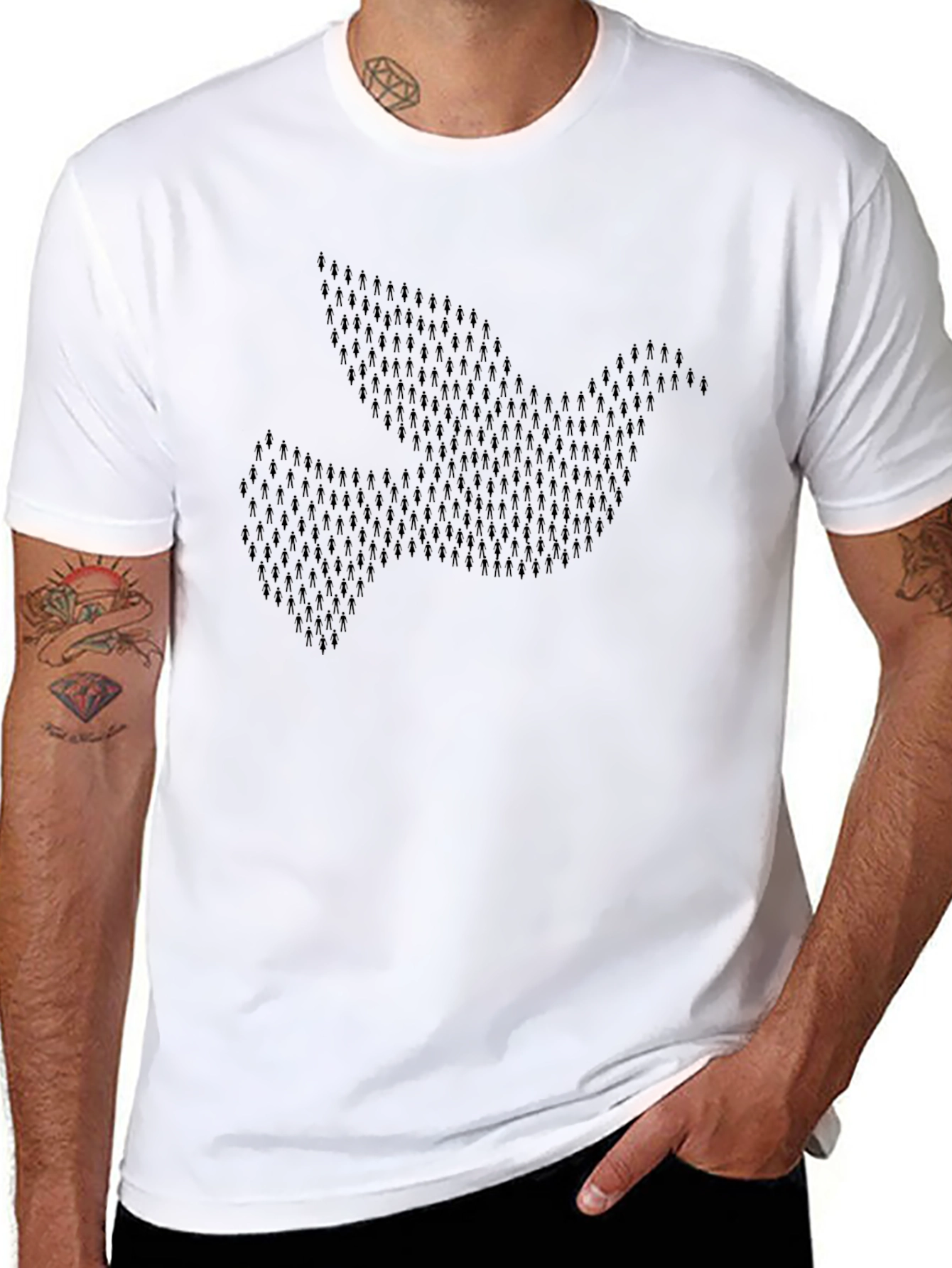 Black Dove Silhouette Graphic Tee - Black view 8