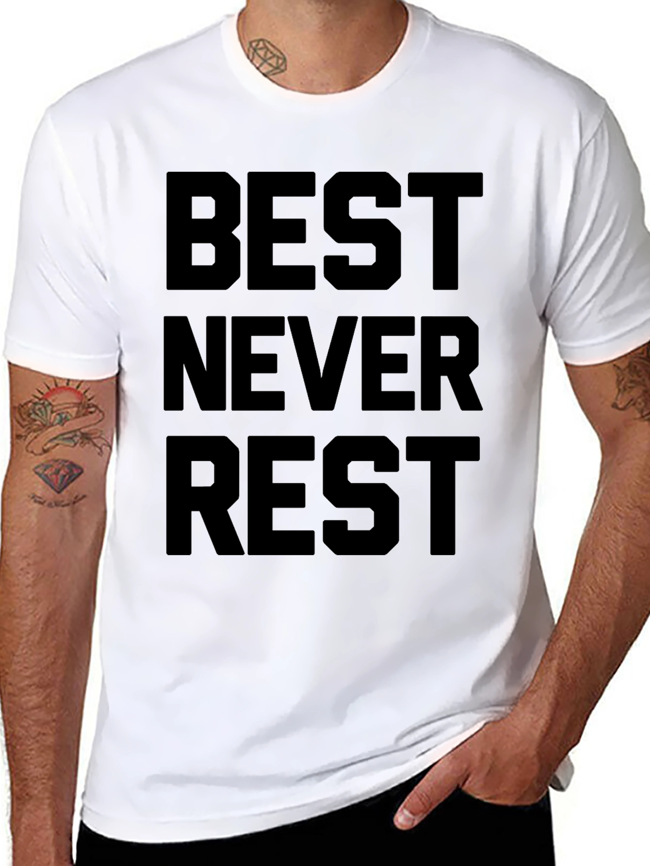 Black Best Never Rest Graphic Tee view 8