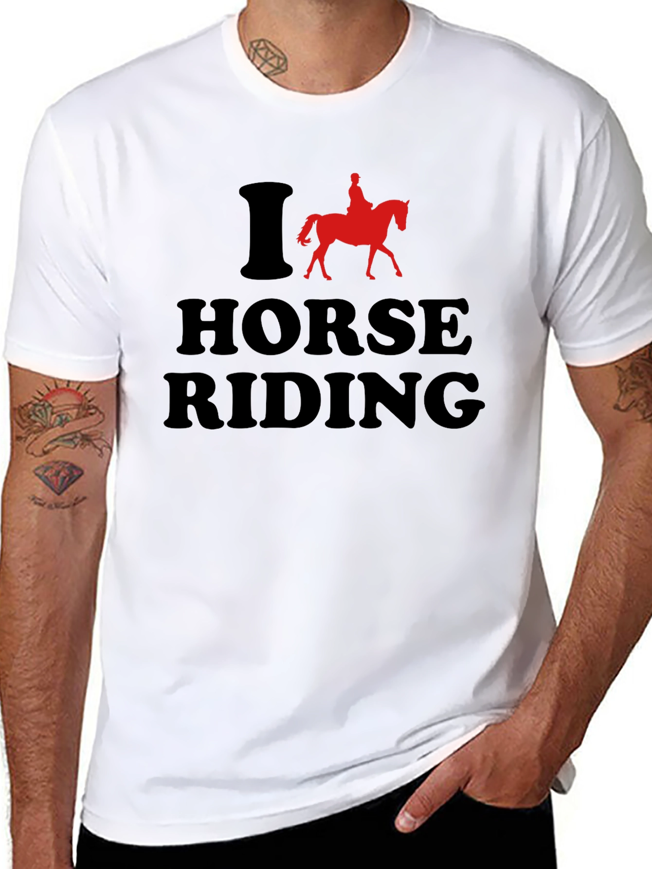 Black I Love Horse Riding Graphic T-Shirt view 8