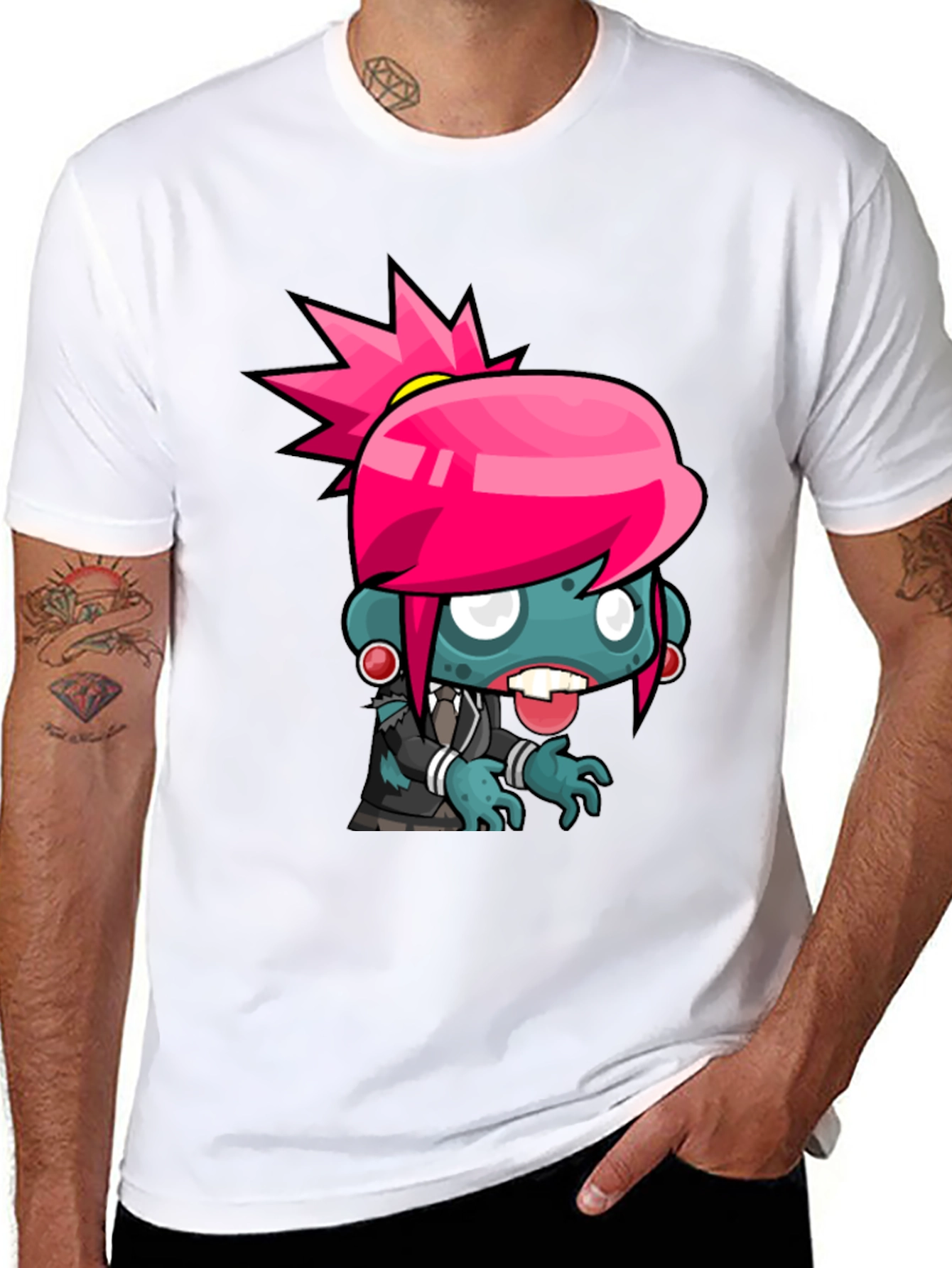 Zombie Girl Graphic Tee - Cool Cartoon Design - 8