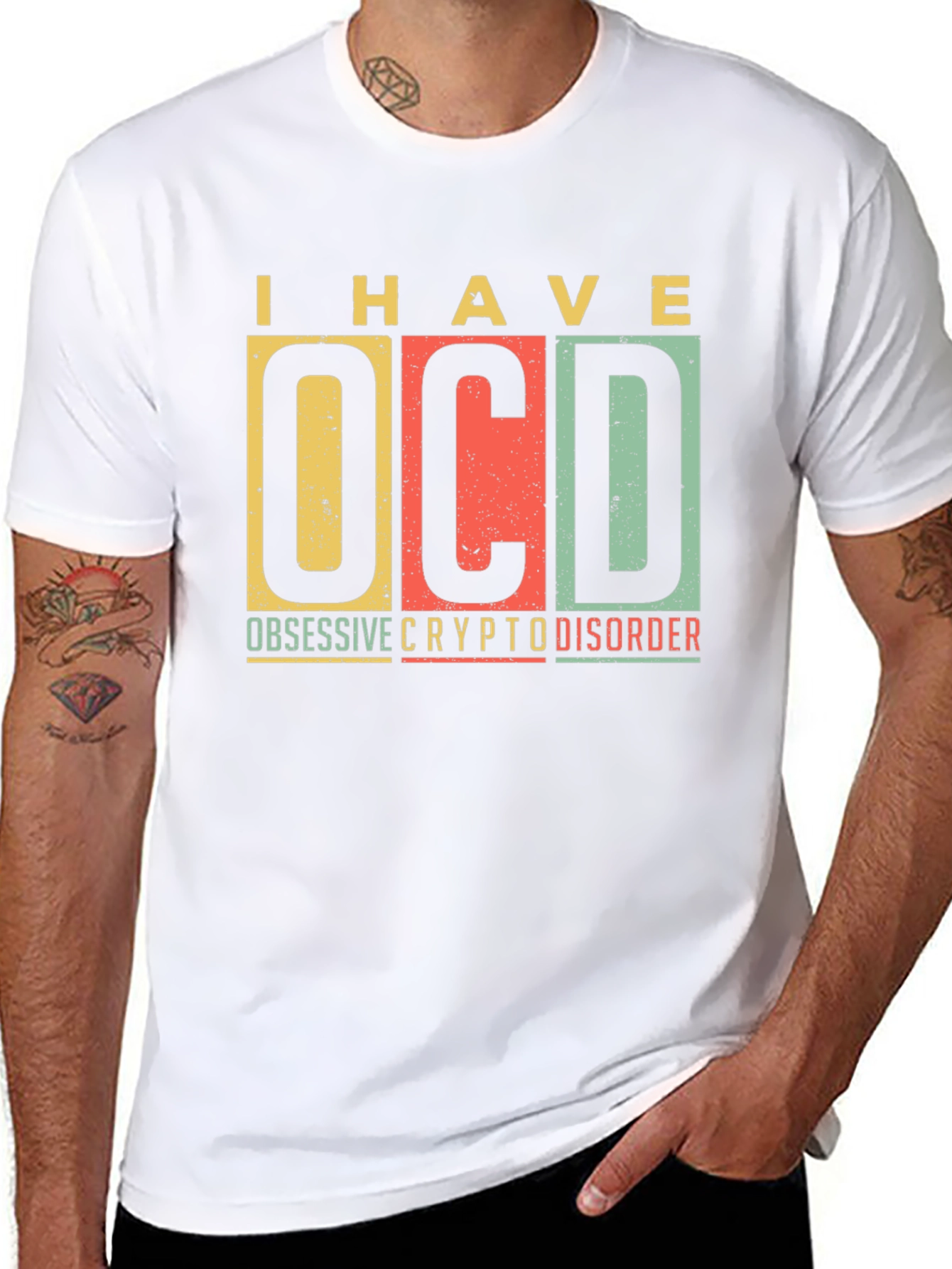 Black OCD Crypto Disorder Graphic Tee view 8