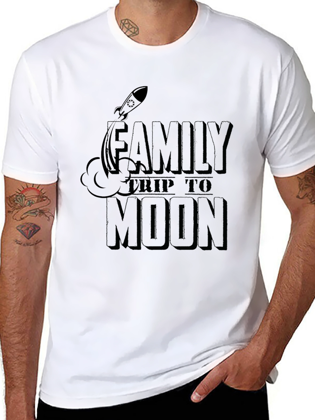 Black Family Trip to Moon Graphic T-Shirt view 8