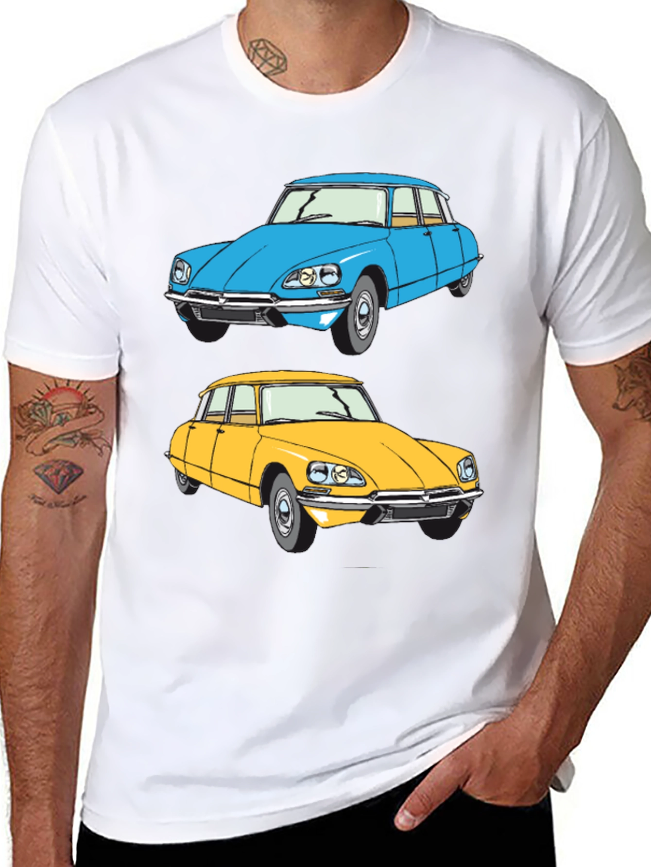 Black Classic Car Graphic Tee - Retro Style view 8
