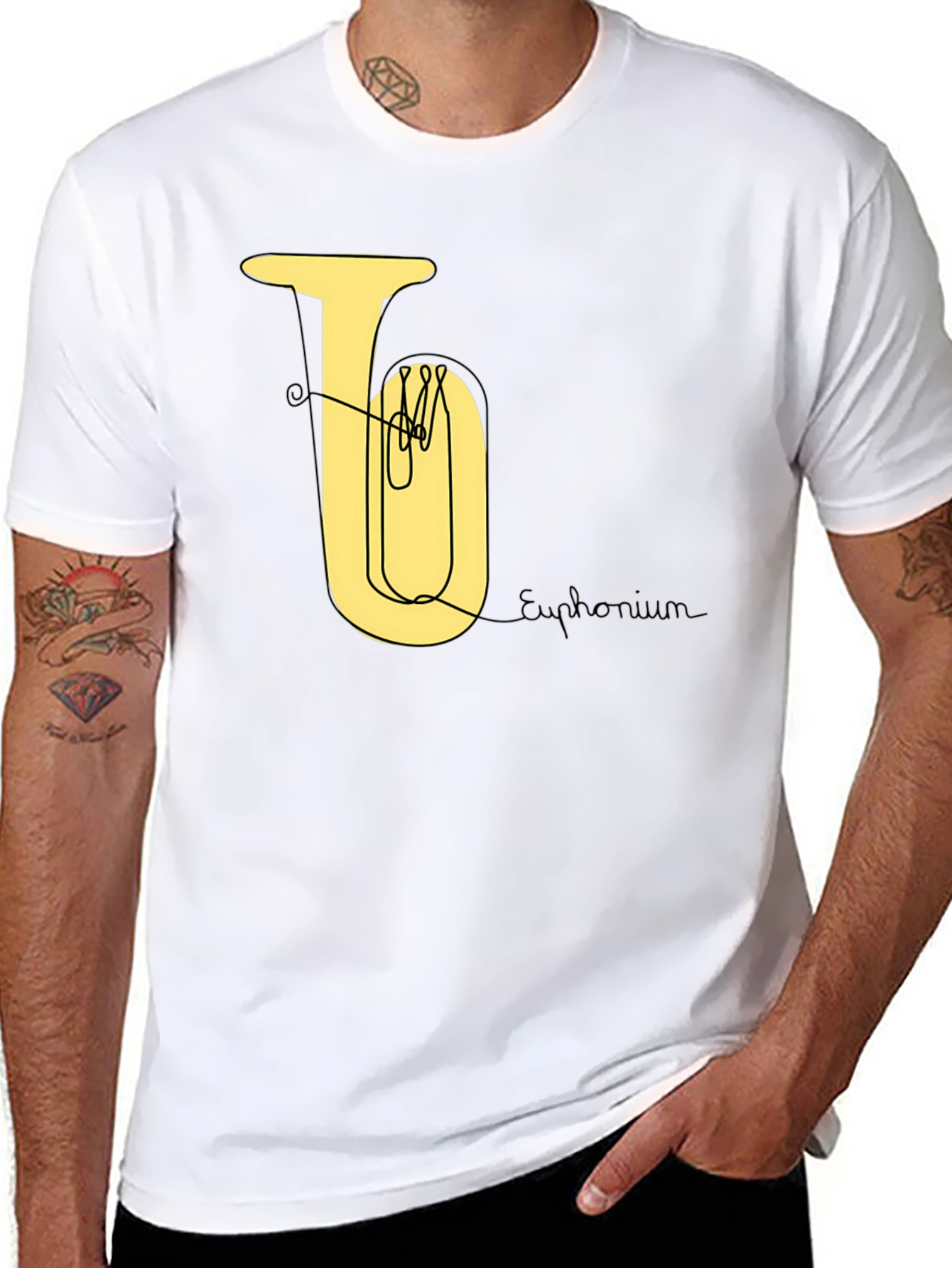 Black Euphonium Line Art Tee view 8