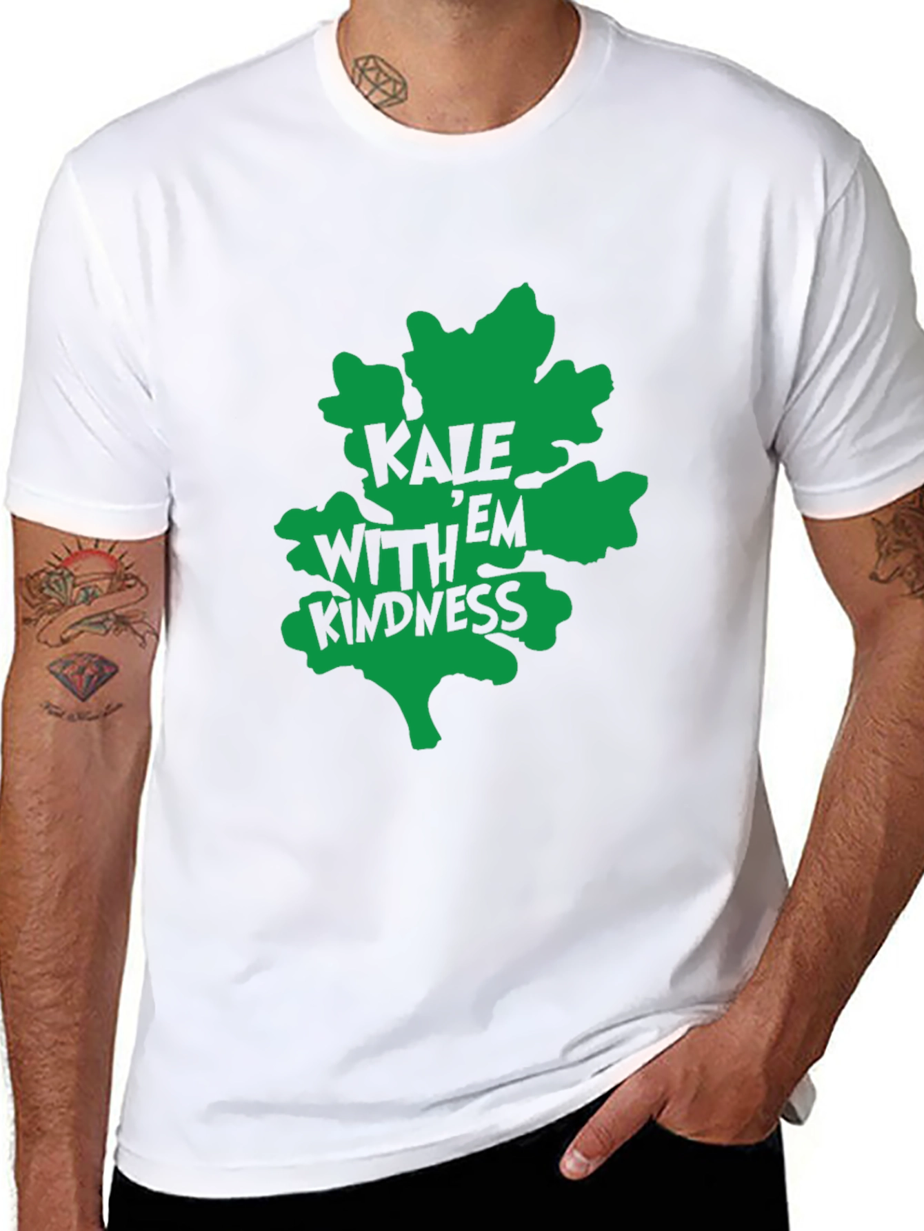 Black Kale With Kindness Graphic Tee - Black view 8