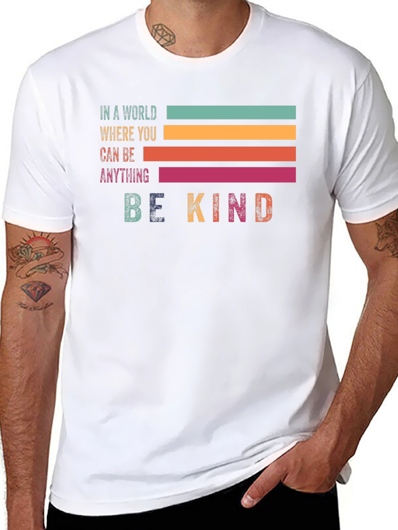 Be Kind Retro Graphic Tee - Positive Vibes Shirt - 8