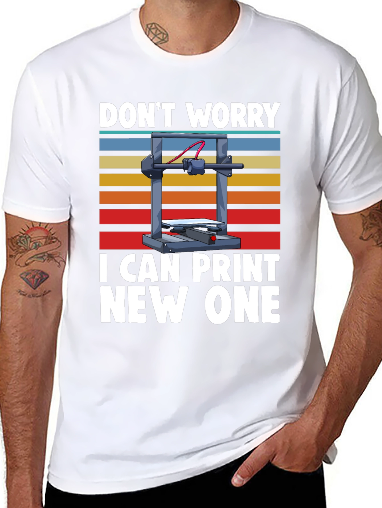 Black 3D Printer T-Shirt: Don't Worry, I Can Print New One view 8