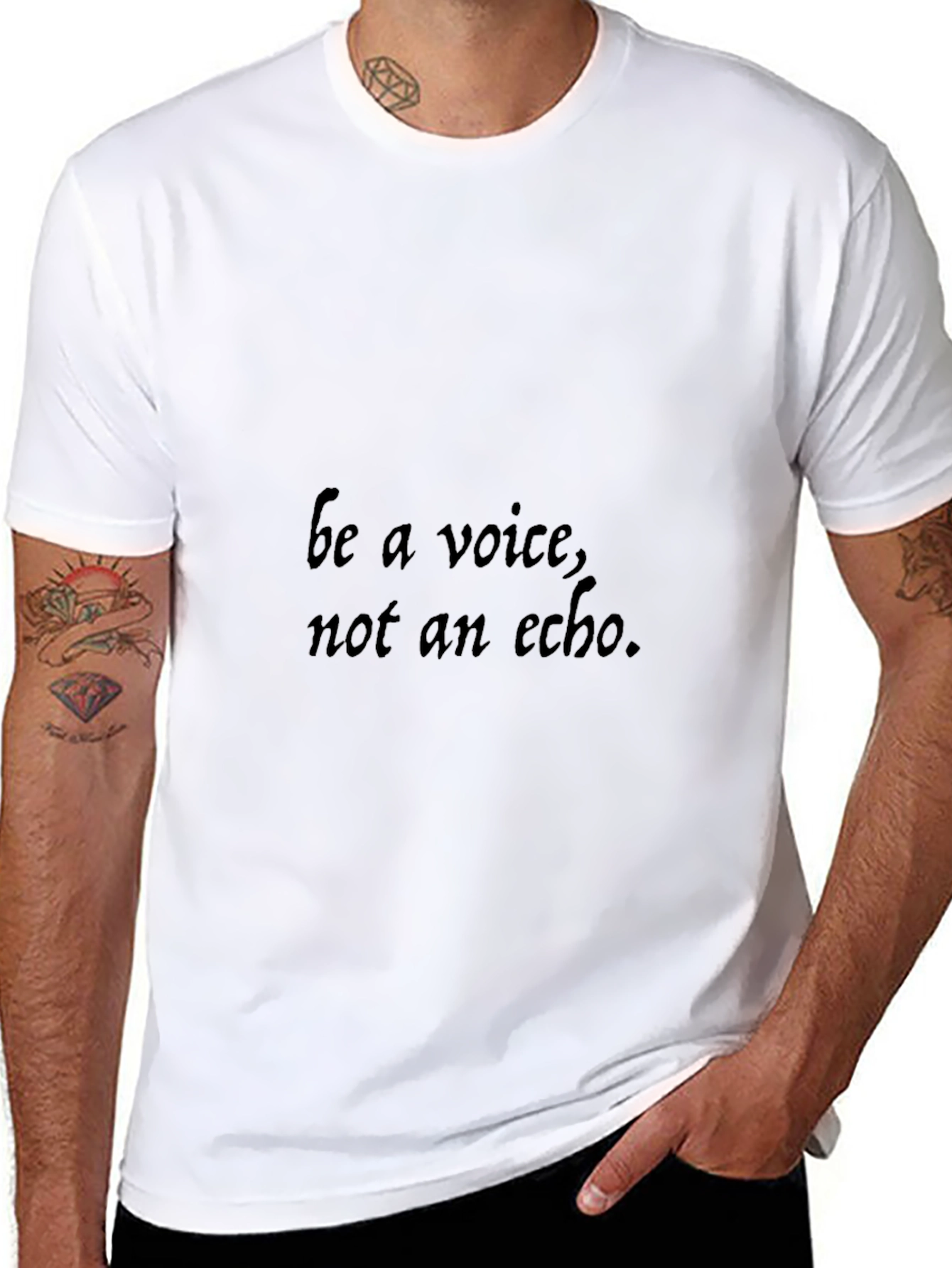 Black Be a Voice Tee - Empowering Black Graphic T-Shirt view 8