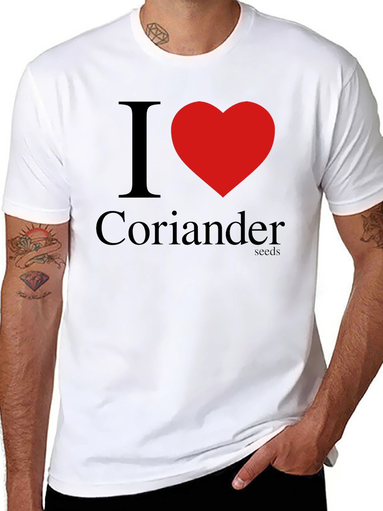 Black I Heart Coriander Seeds Black T-Shirt view 8