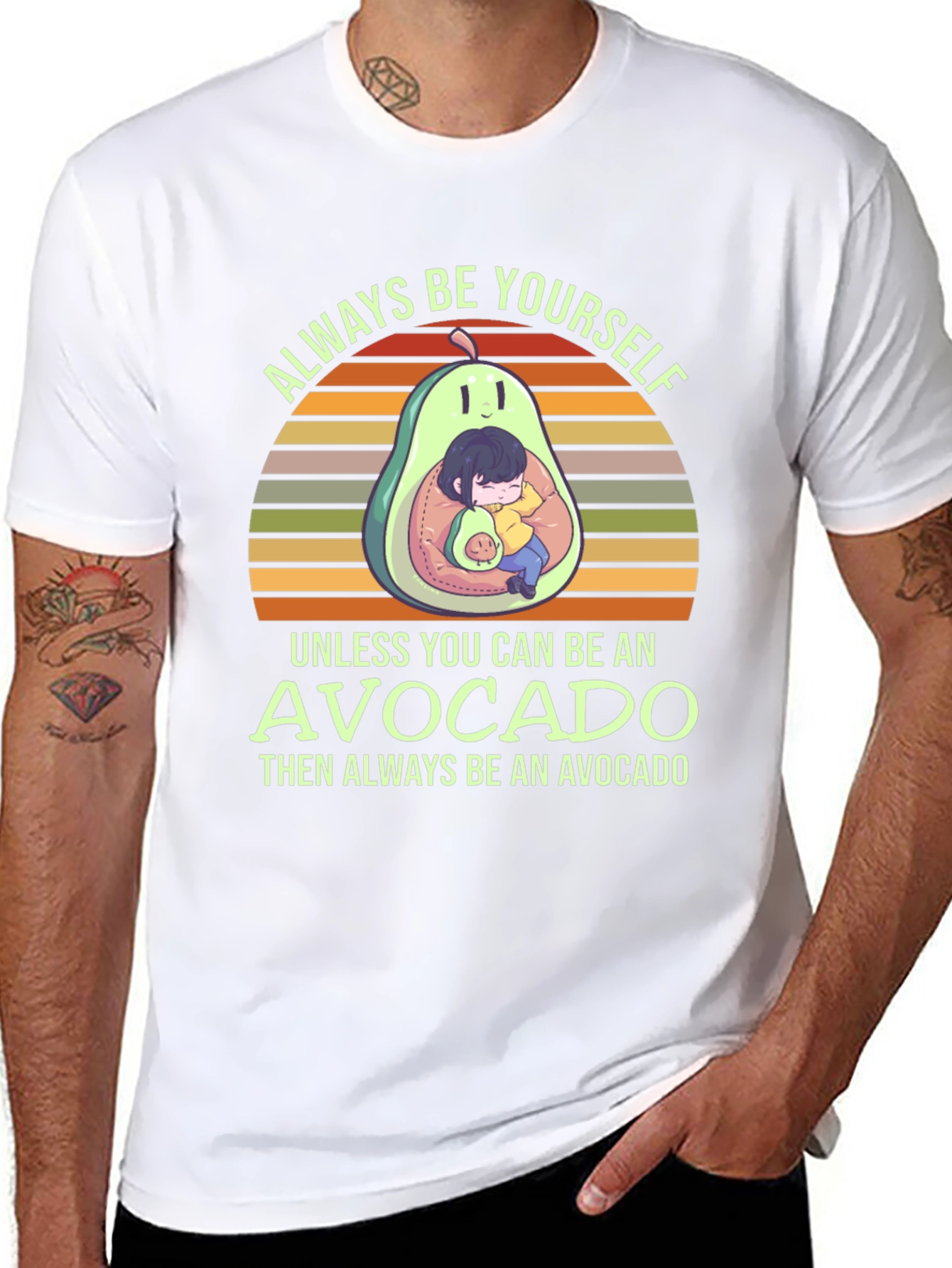 Black Always Be Yourself Avocado T-Shirt view 8