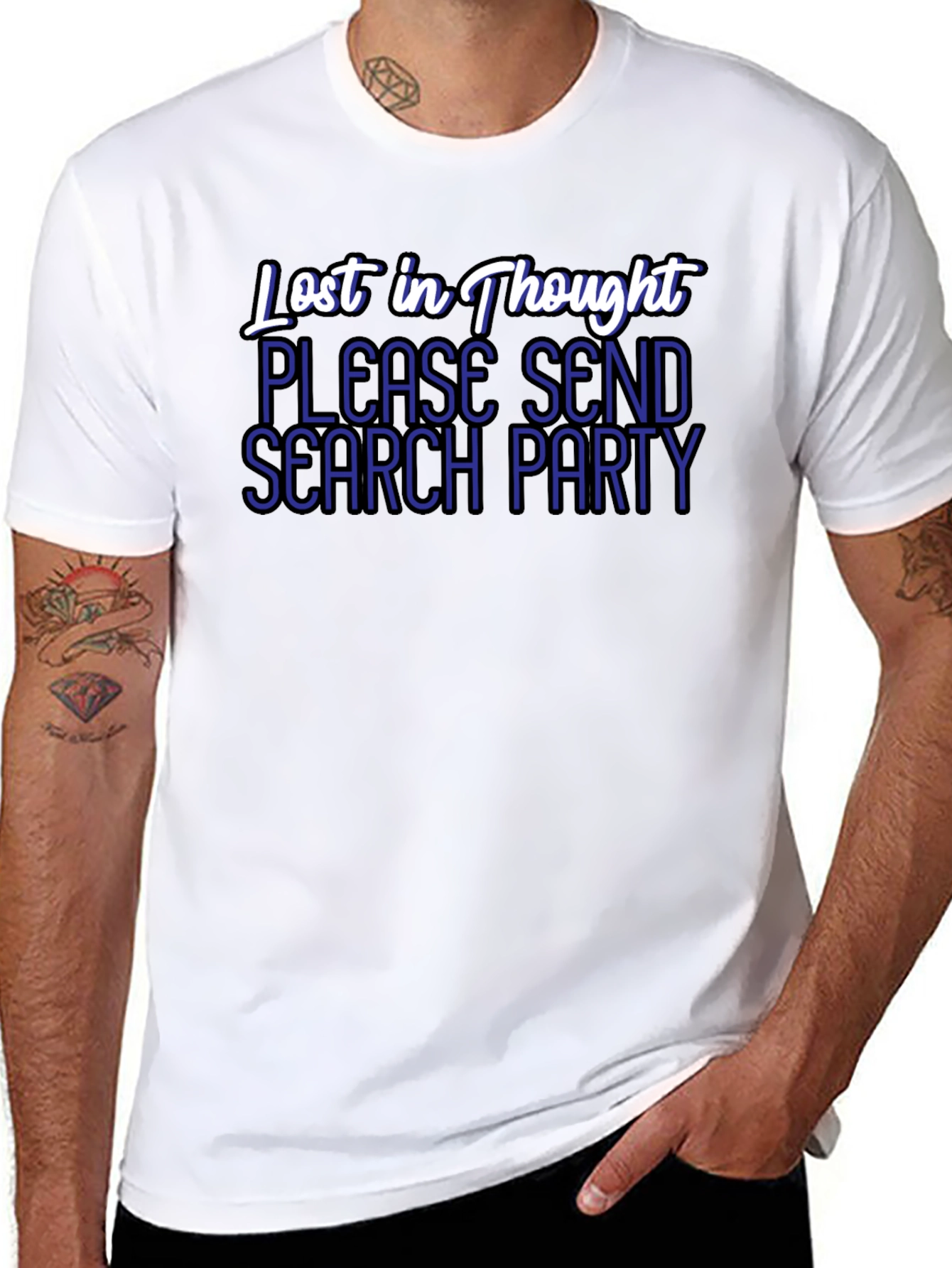 Black Lost in Thought T-Shirt - Send a Search Party! view 8