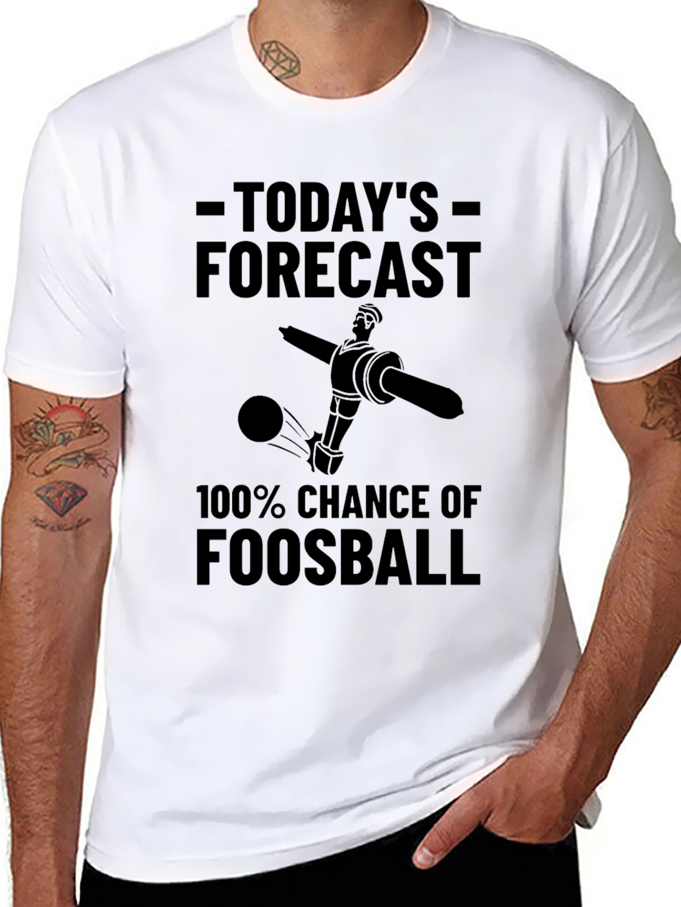 Black Foosball Forecast T-Shirt - 100% Chance of Fun! view 8